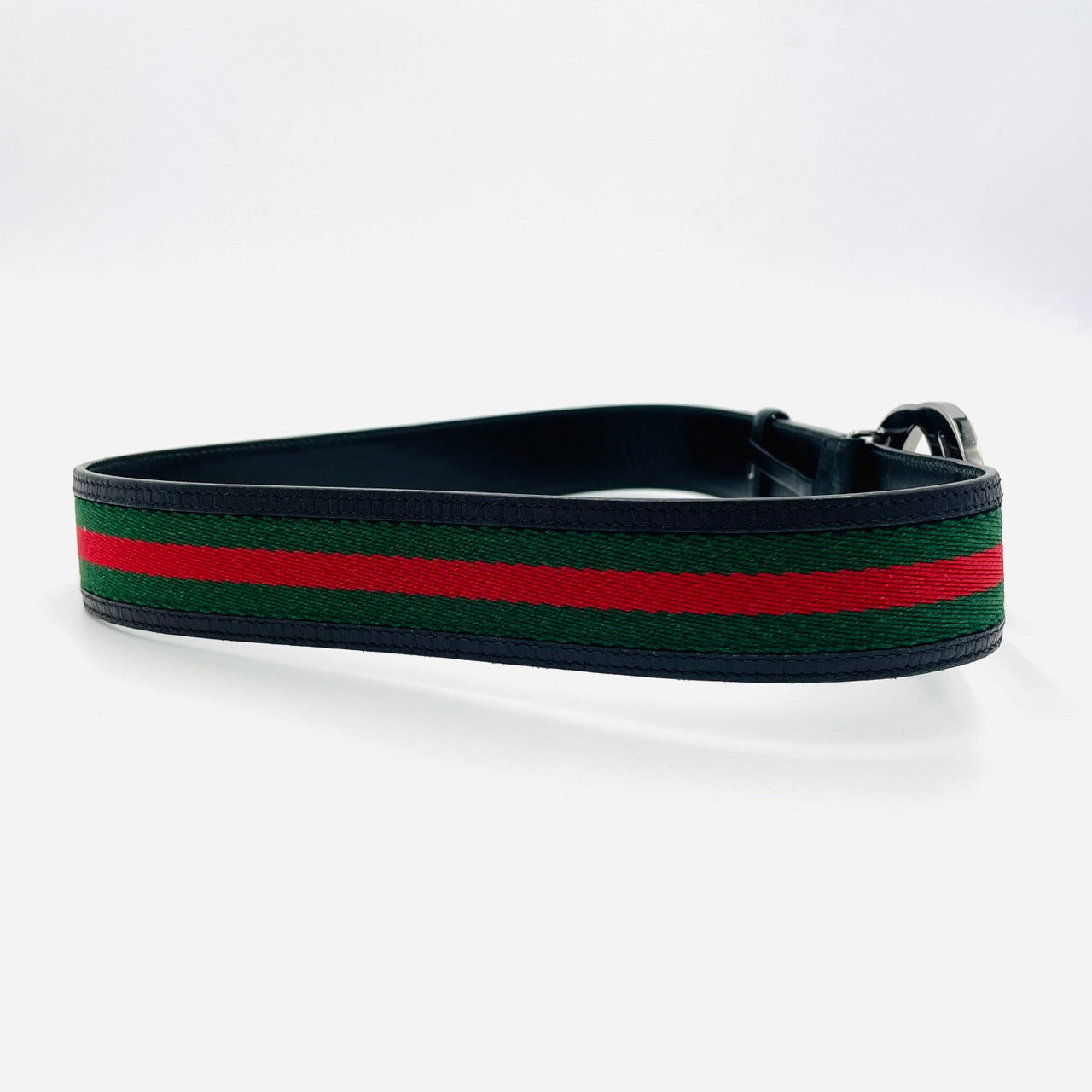 GUCCI Sherry Line Belt Canvas Leather