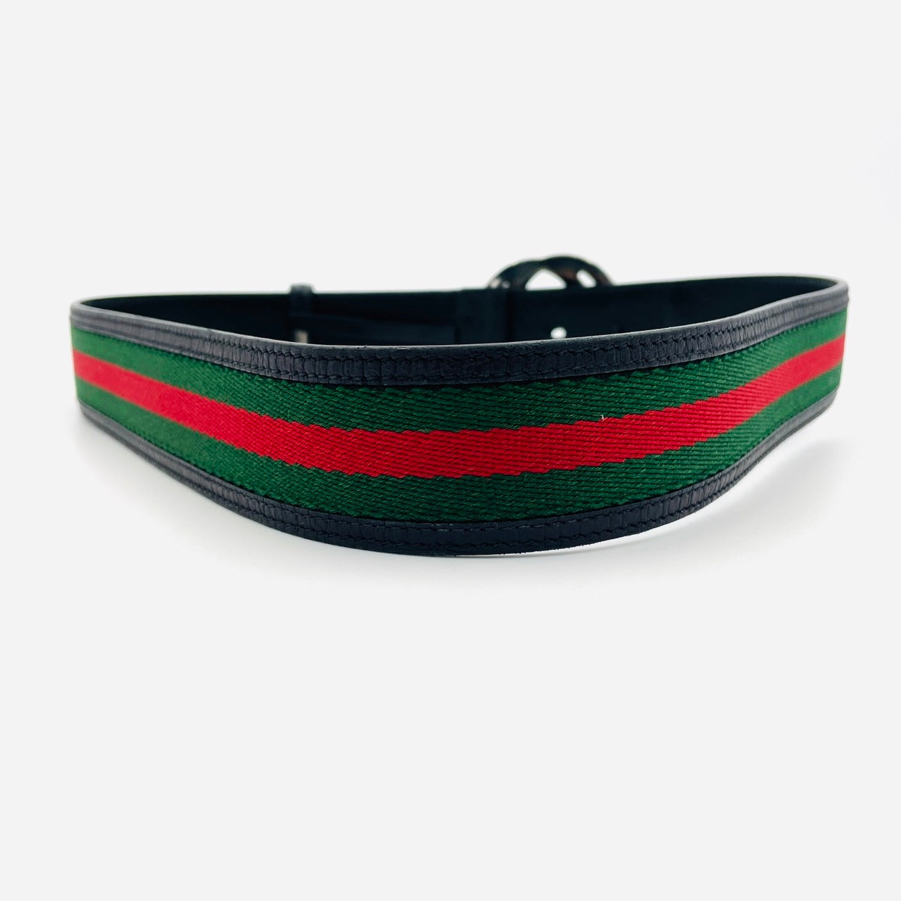 GUCCI Sherry Line Belt Canvas Leather