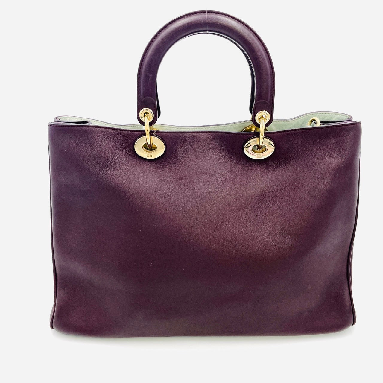 DIOR Diorissimo Leather Eggplant DarkPurple 2-way Handbag