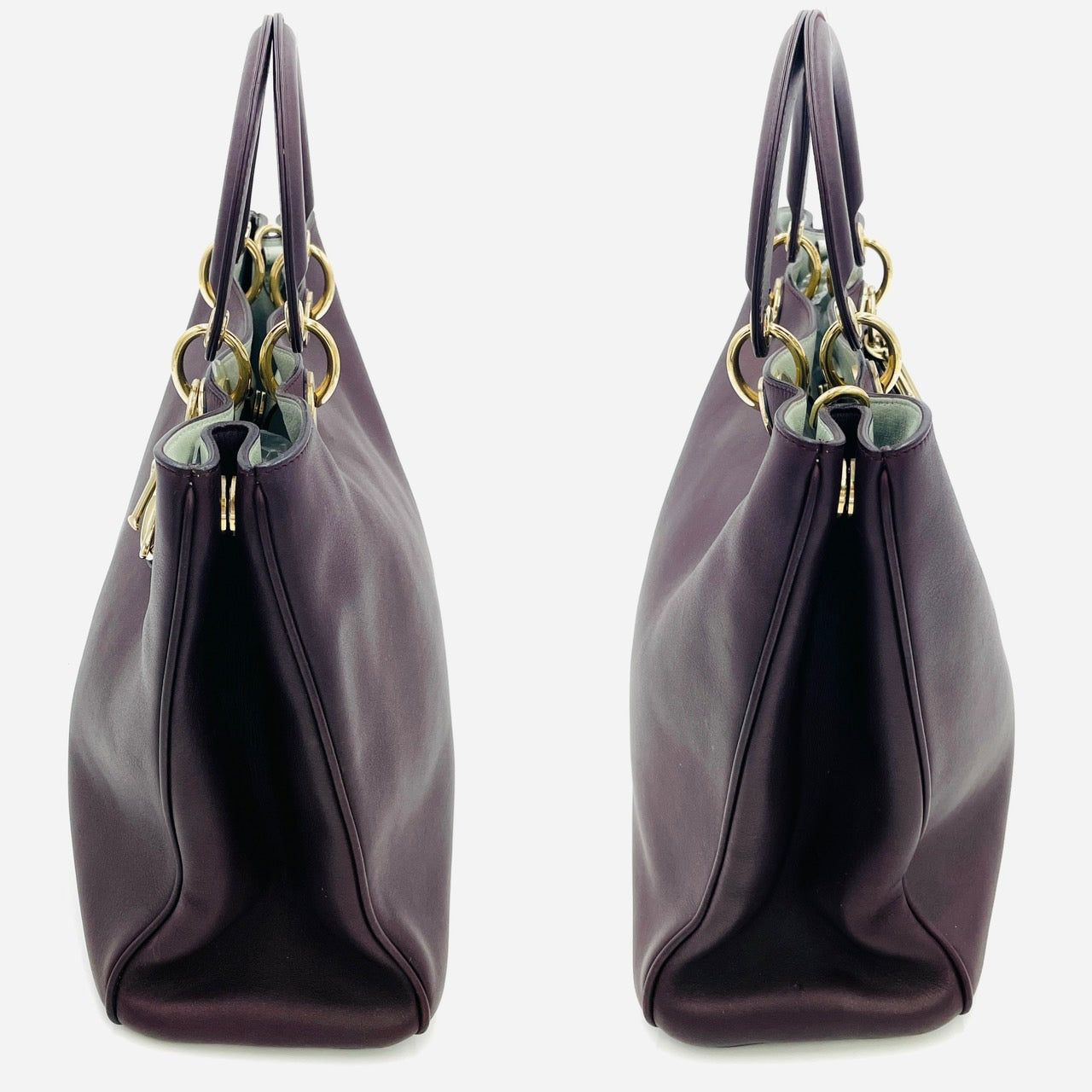 DIOR Diorissimo Leather Eggplant DarkPurple 2-way Handbag