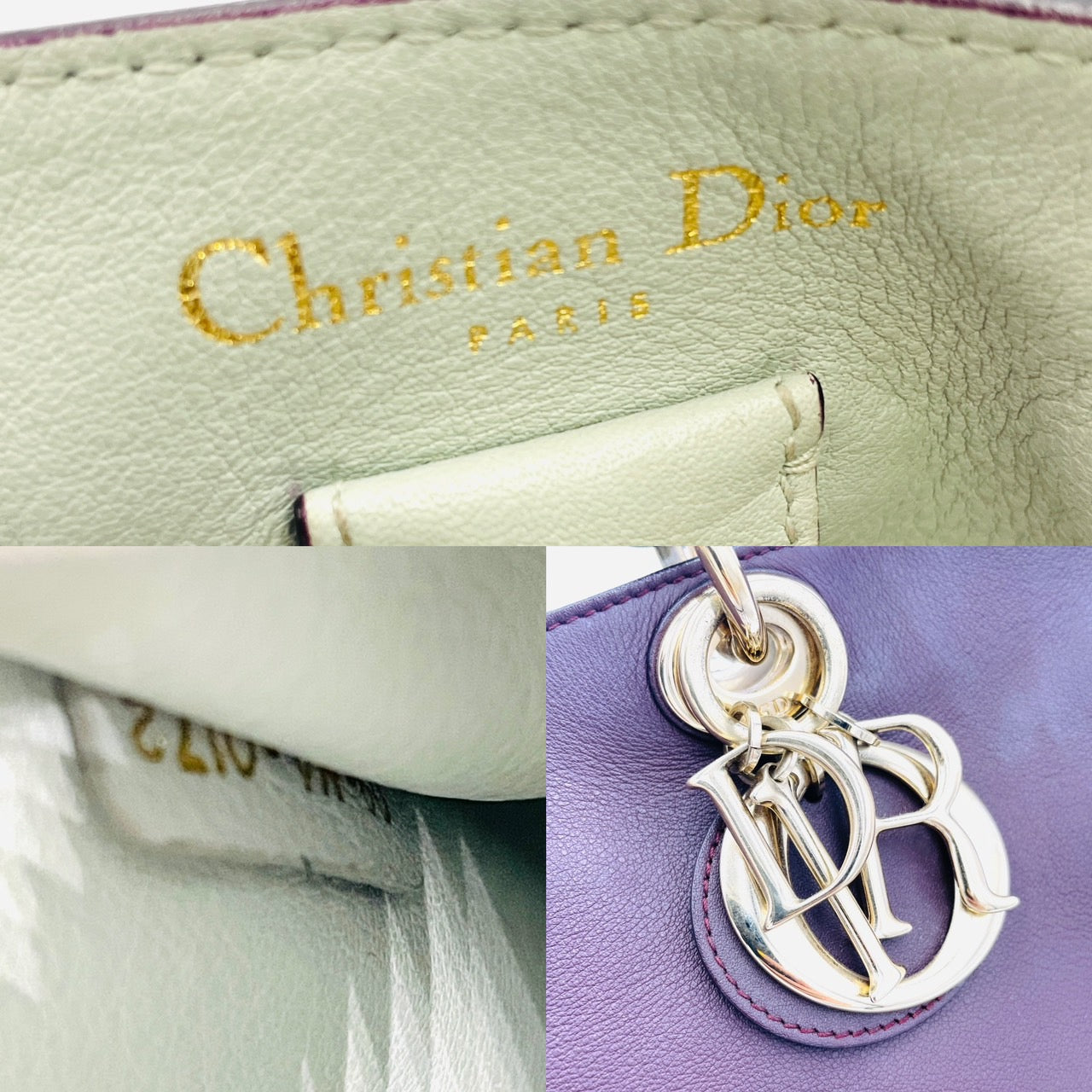 DIOR Diorissimo Leather Eggplant DarkPurple 2-way Handbag