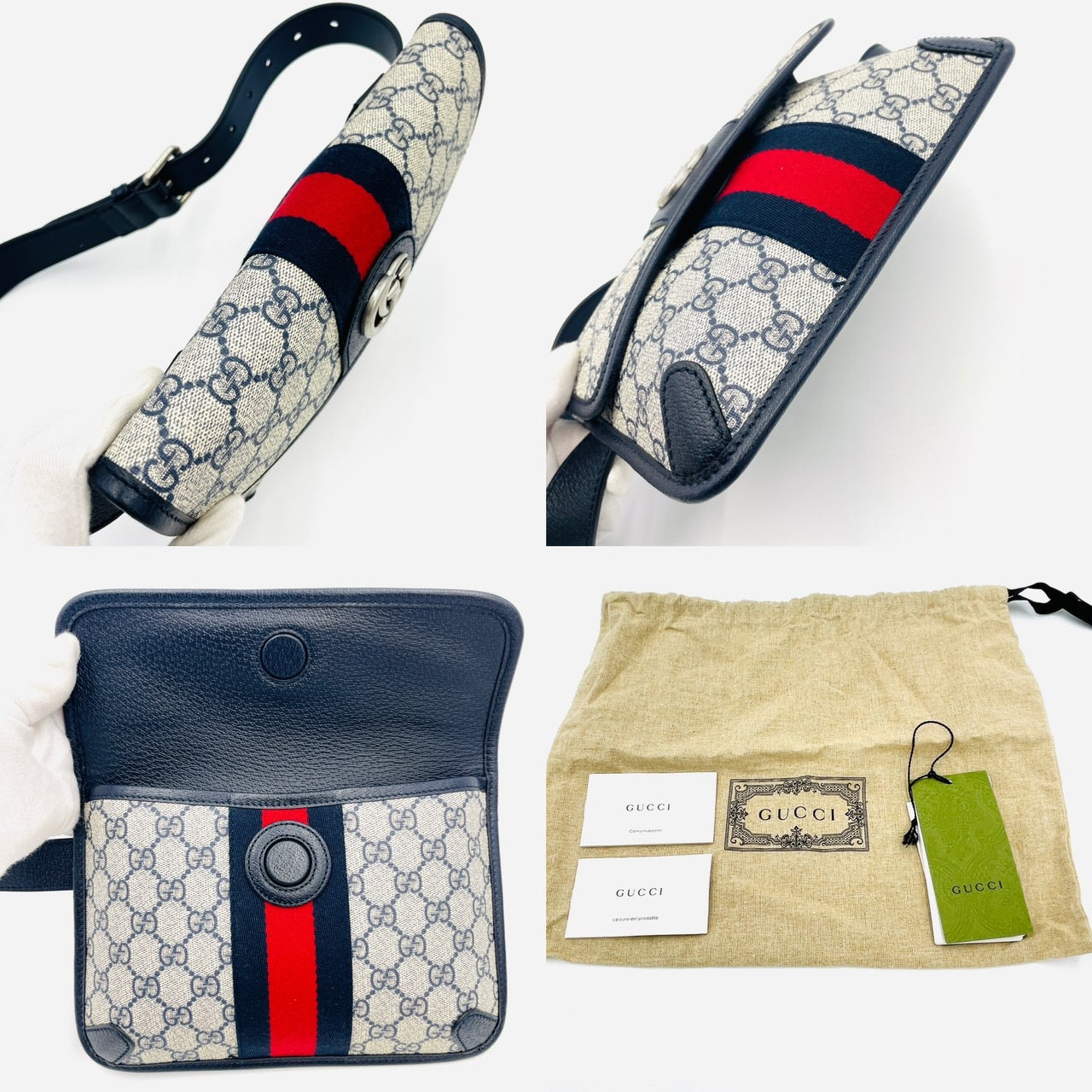 GUCCI Unused Ophidia Body Bag Navy