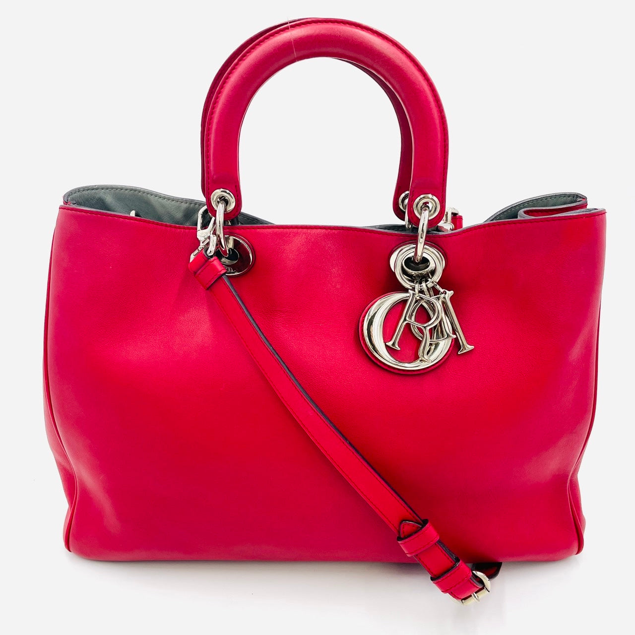 DIOR Diorissimo Leather Red 2-way Handbag