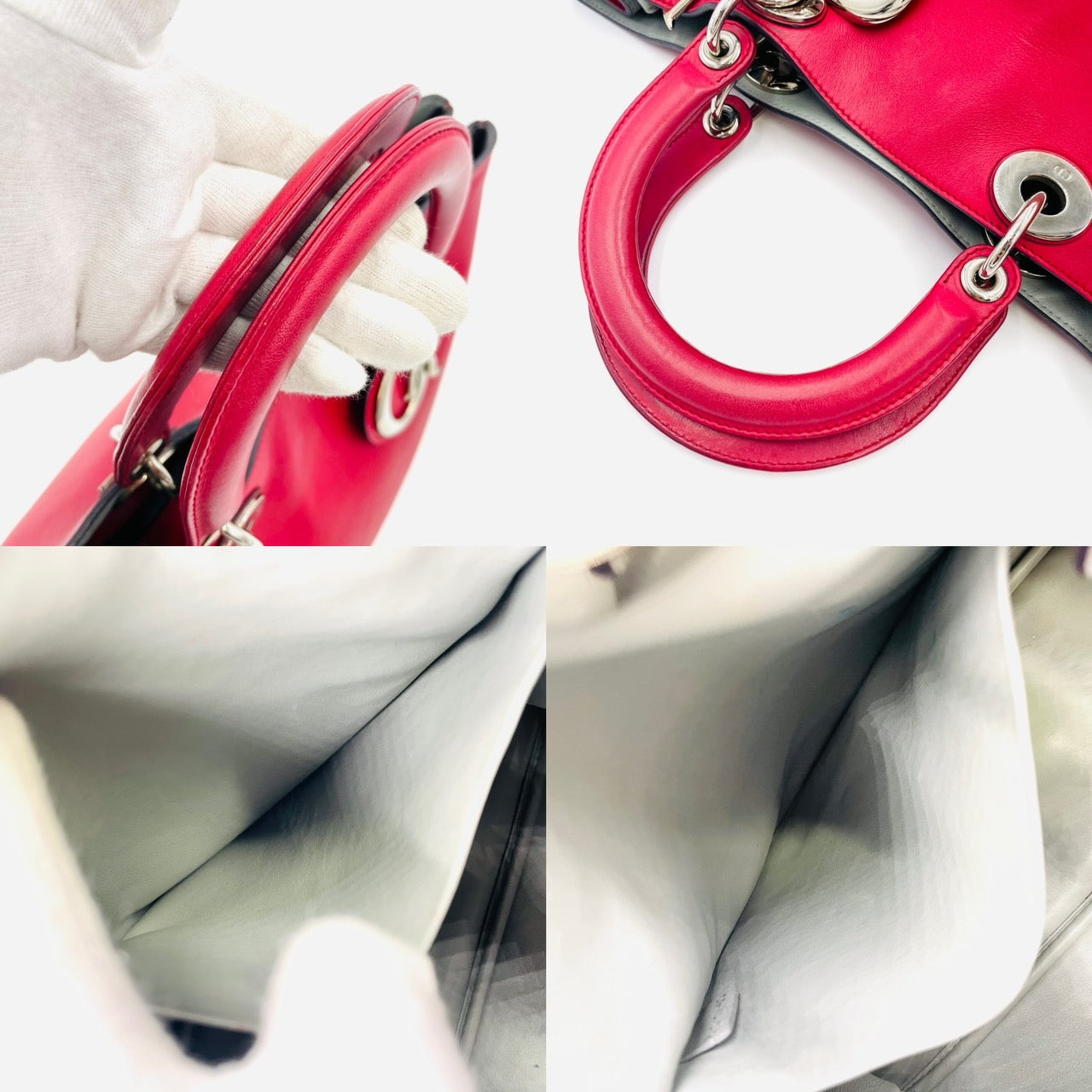 DIOR Diorissimo Leather Red 2-way Handbag