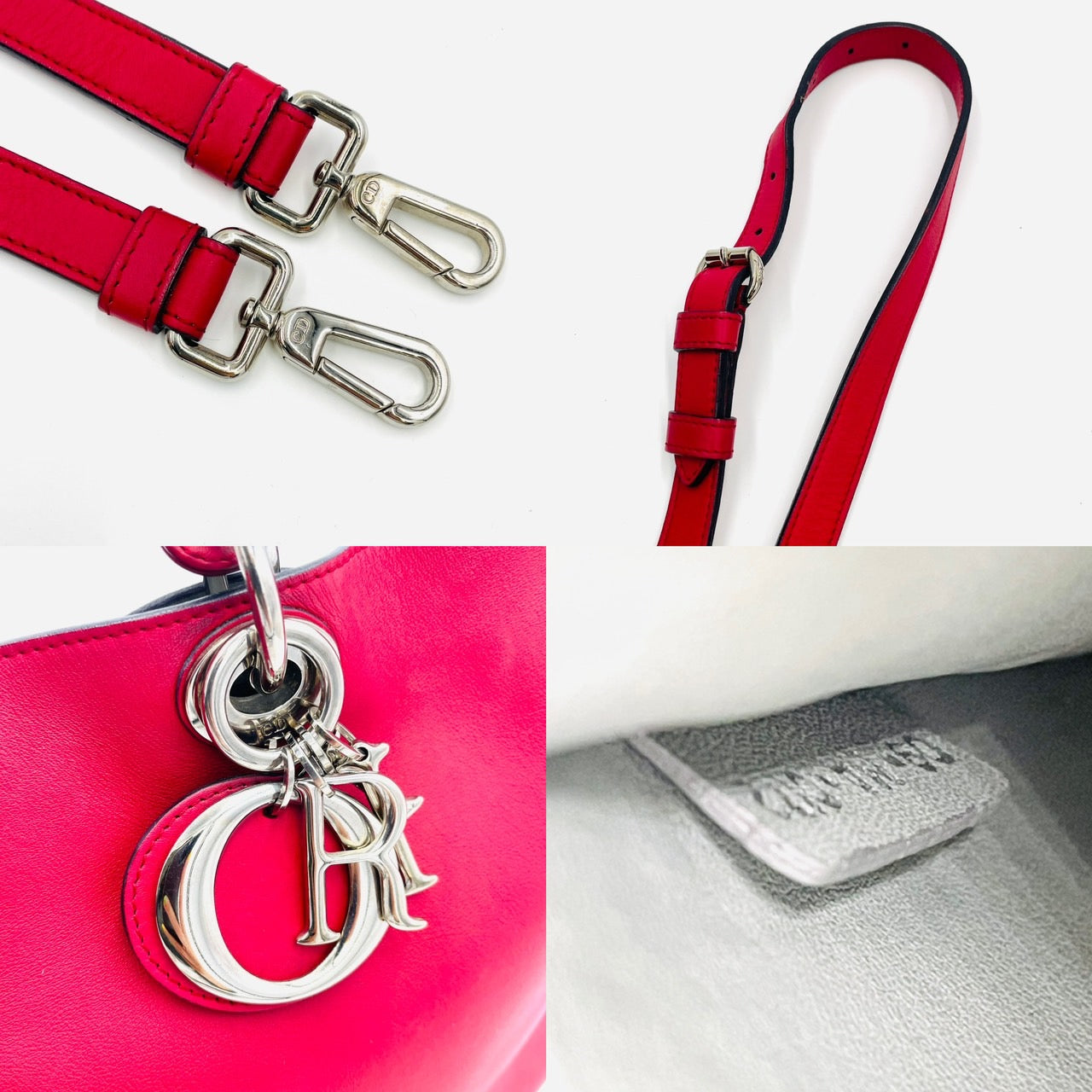 DIOR Diorissimo Leather Red 2-way Handbag