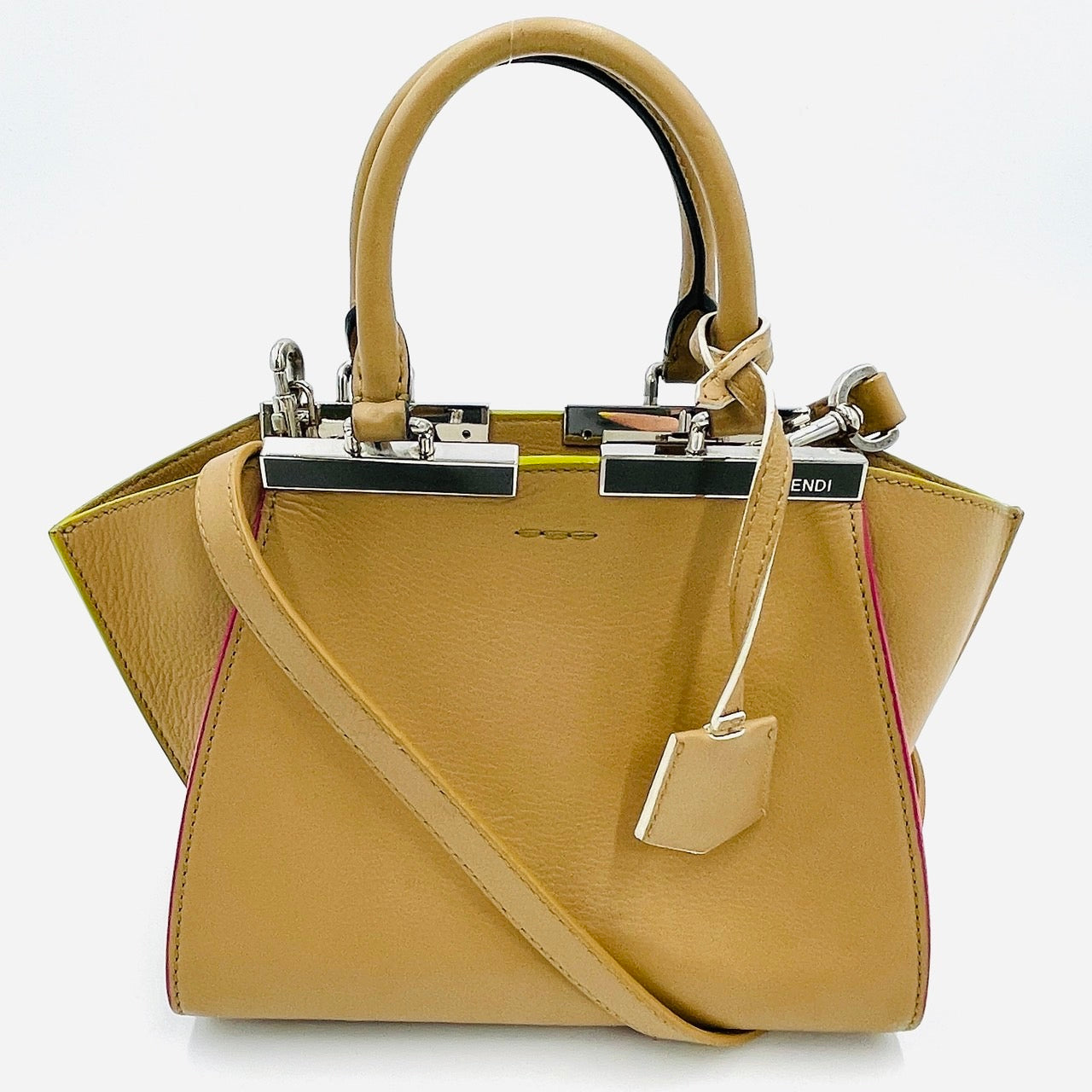 FENDI Petit Trois Jules Handbag Beige