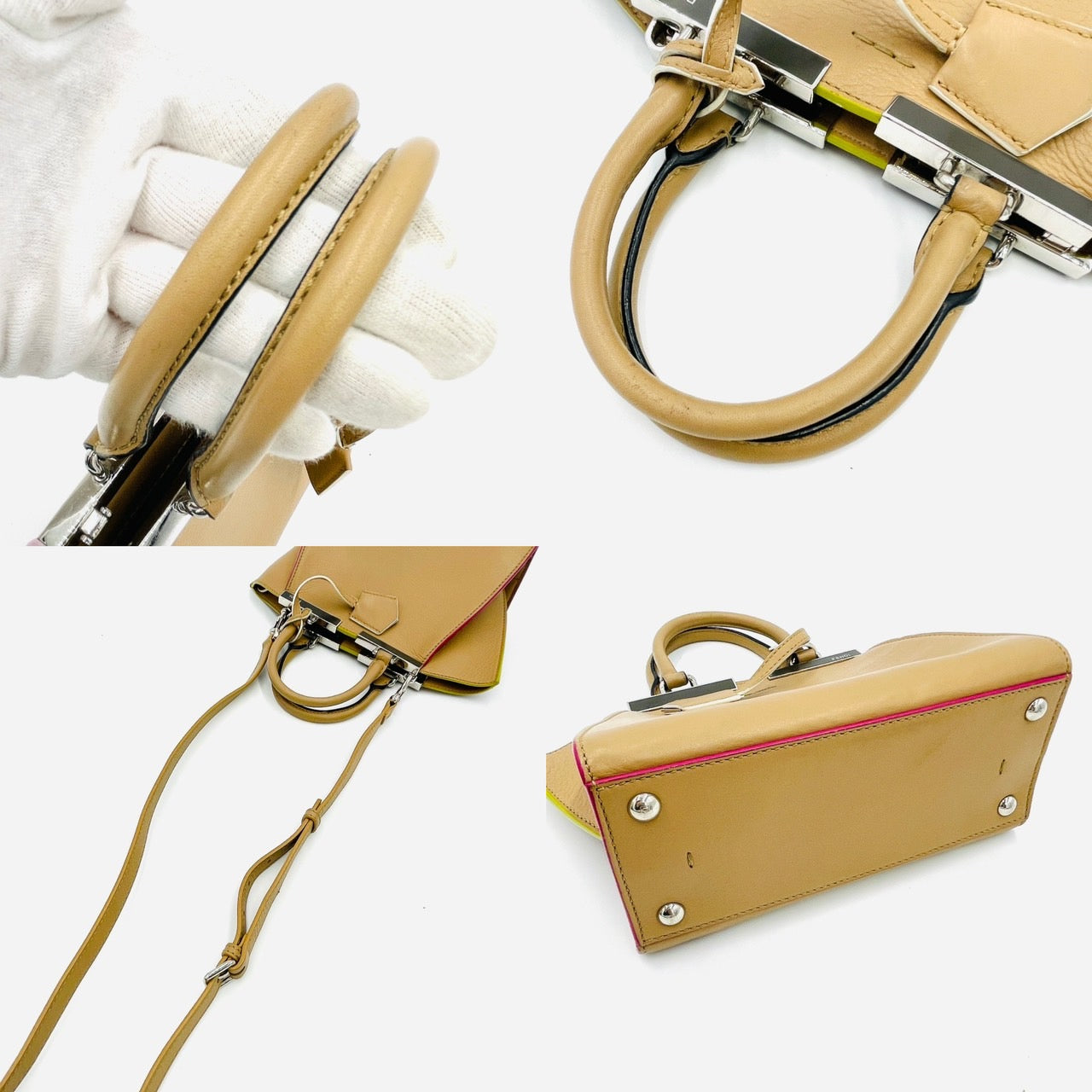 FENDI Petit Trois Jules Handbag Beige