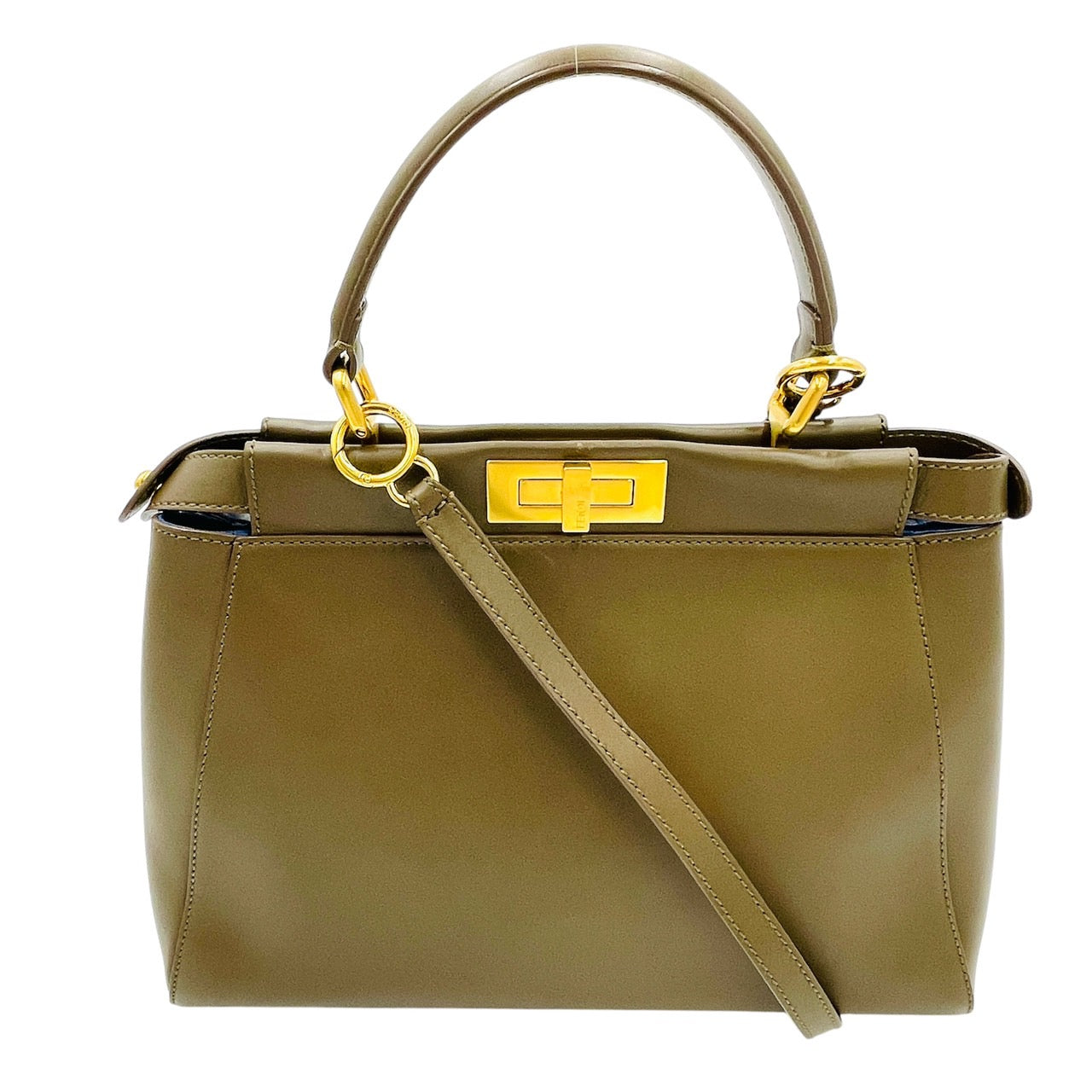 FENDI Peekaboo 2way Handbag Beige