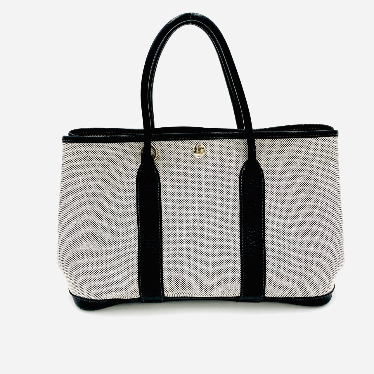 Hermes Garden Party TPM Toile Ash White×Black □H