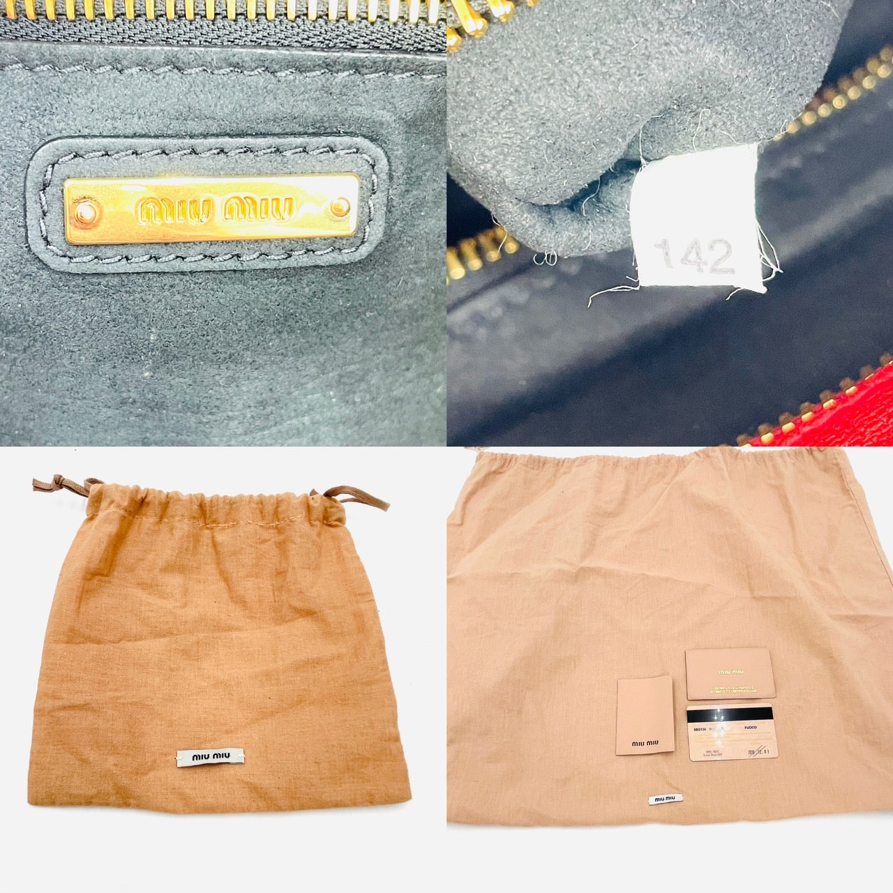 MIU MIU Handbag Leather 2way Red