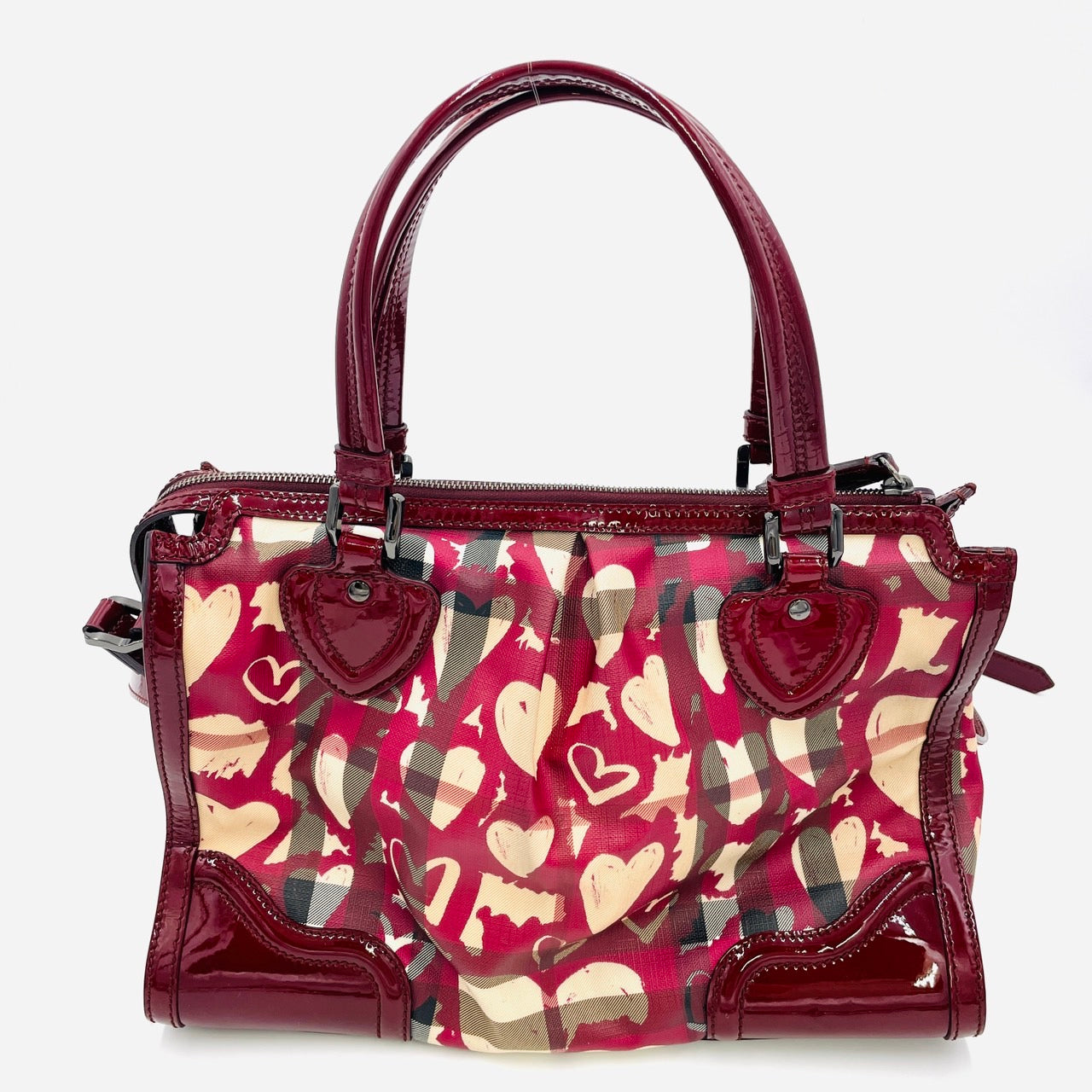 BURBERRY Handbag 2way Red Patent Leather
