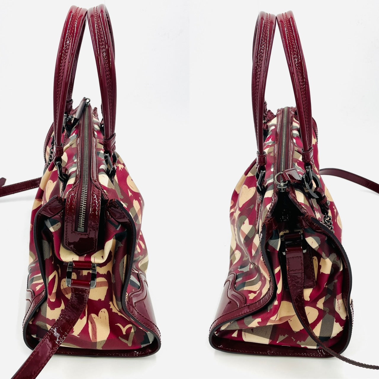 BURBERRY Handbag 2way Red Patent Leather