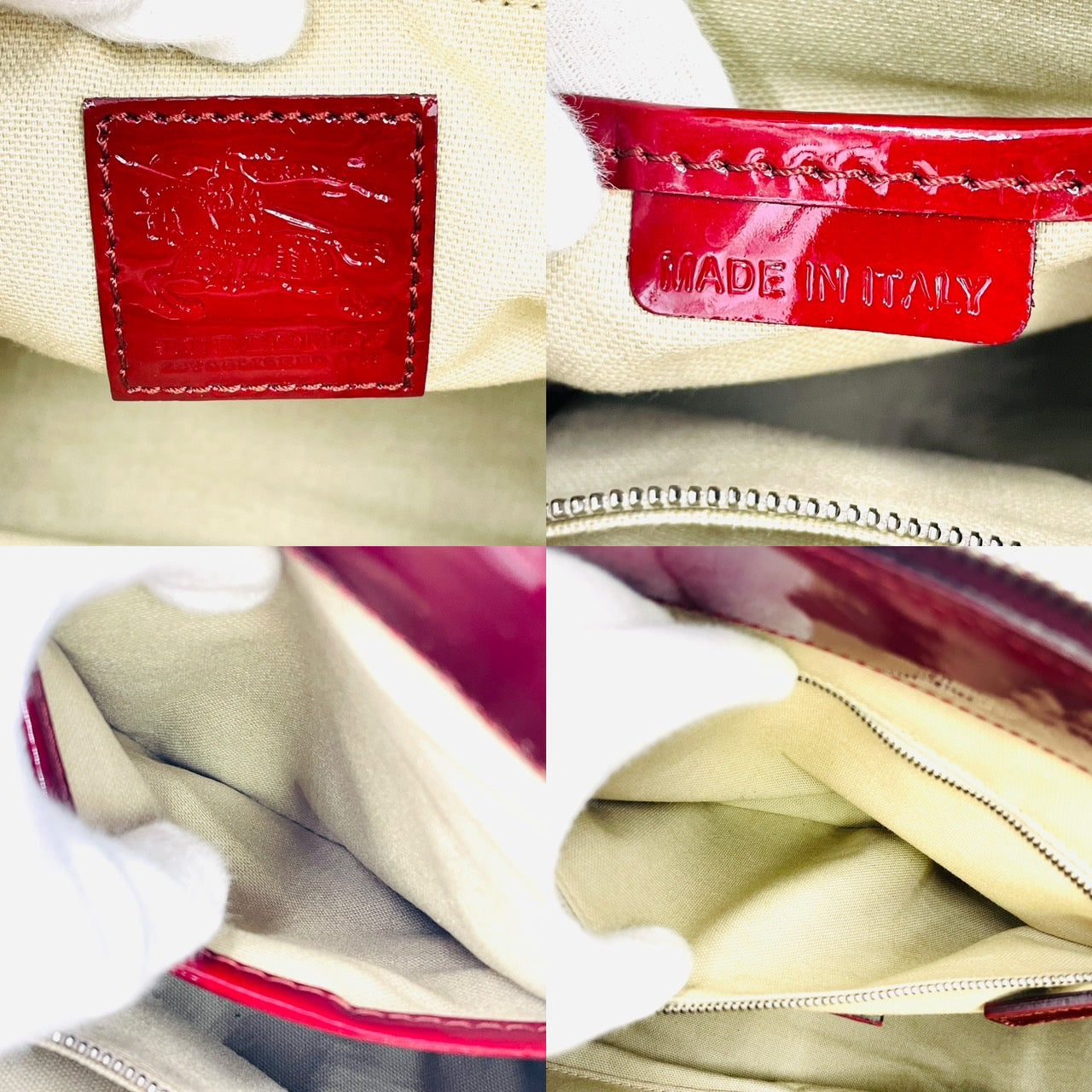 BURBERRY Handbag 2way Red Patent Leather