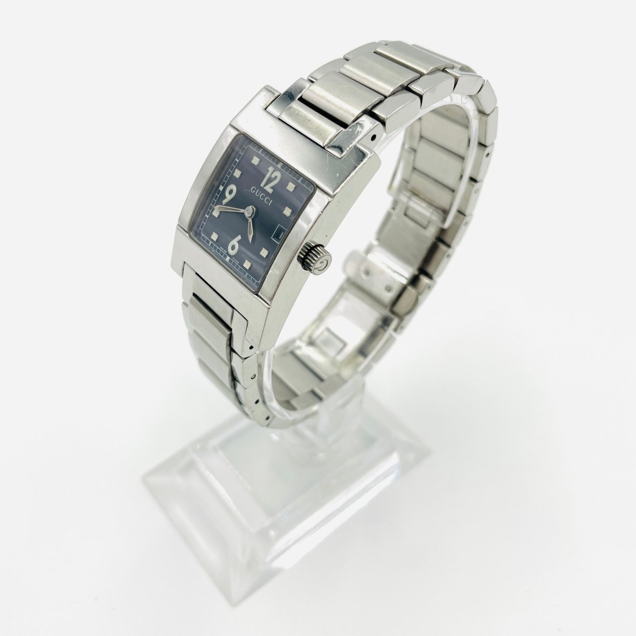 GUCCI WATCH Silver Quartz QZ Black Unisex