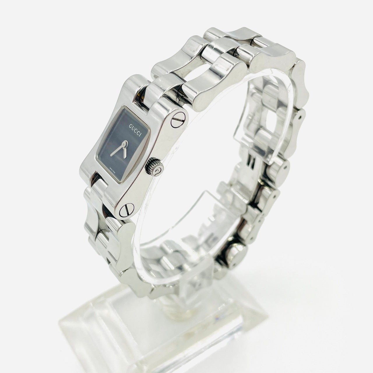 GUCCI WATCH Silver 2305L Quotes QZ Black Unisex