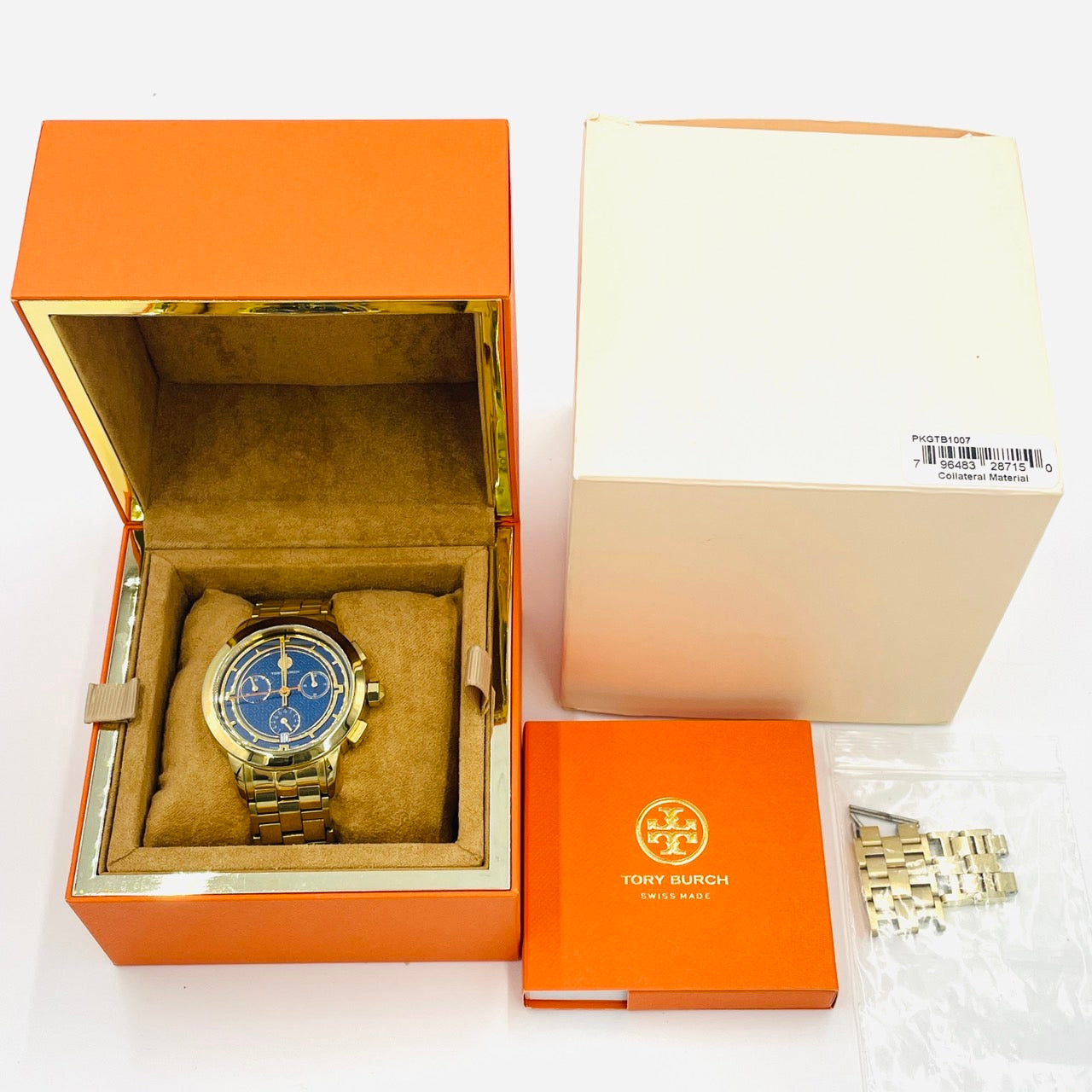 TORYBURCH Women Chronograph Date QZ Gold Blue