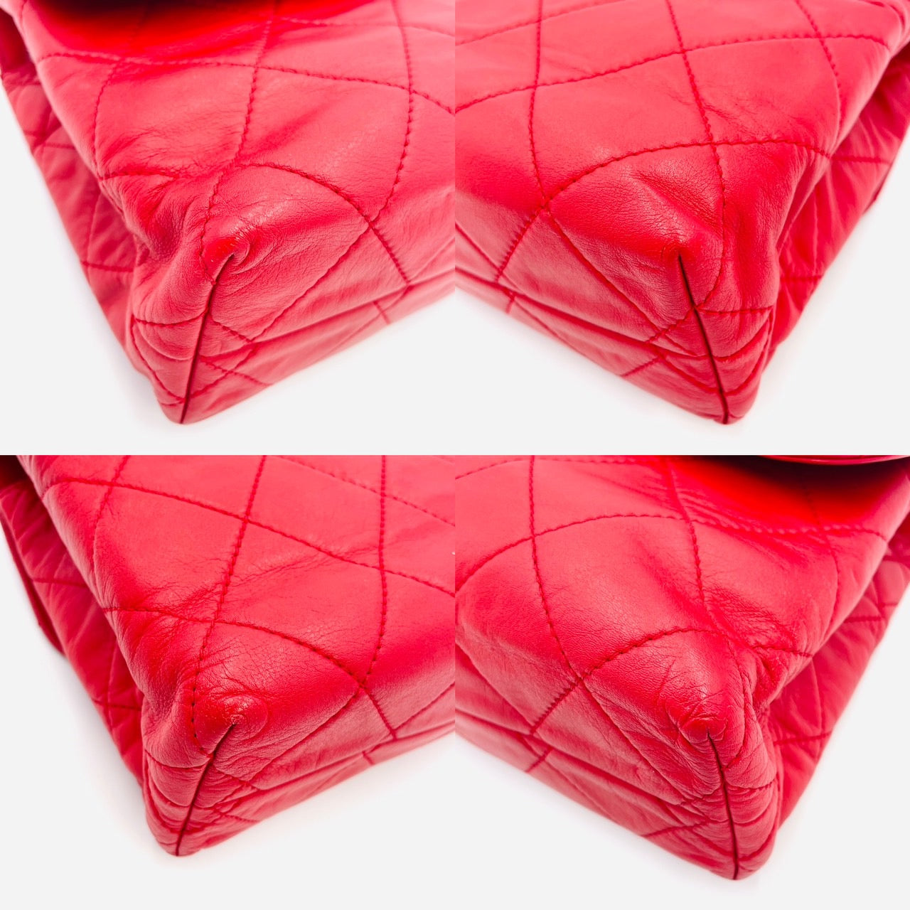 CHANEL MATRASSE Chain Shoulder Bag Red