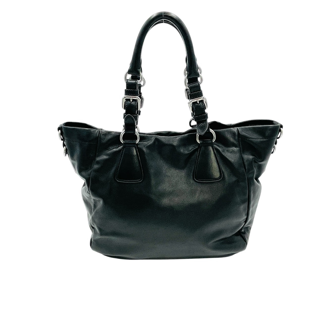 PRADA Tote Bag 2way Leather Black