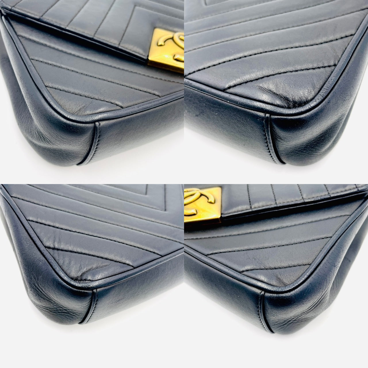 CHANEL MATRASSE Black Lamb Skin Chain Shoulder Bag