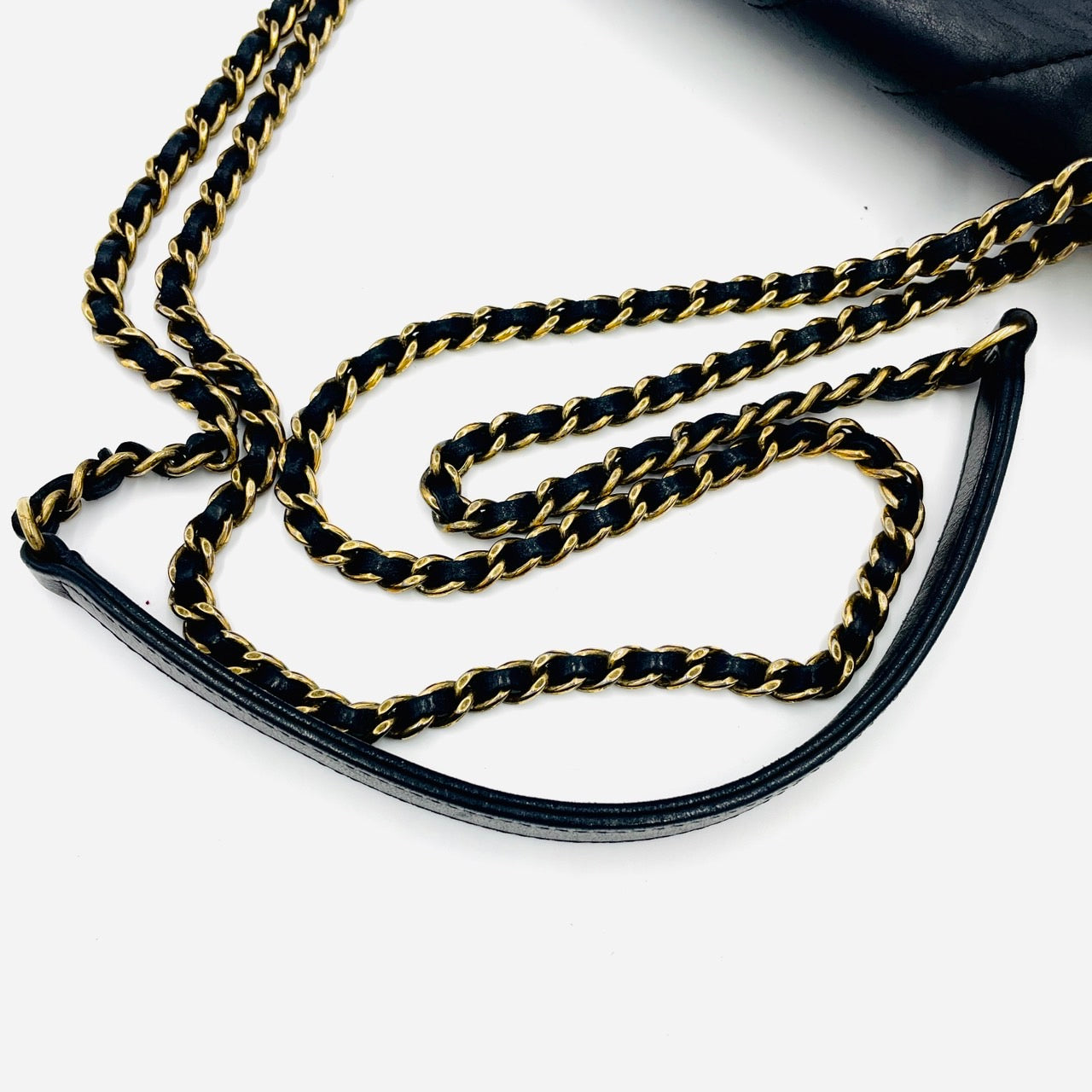 CHANEL MATRASSE Black Lamb Skin Chain Shoulder Bag