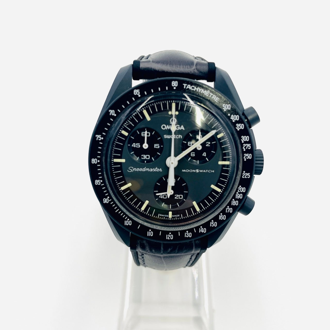 OMEGA×Swatch Bioceramic Gray Leather Moonswatch MISSION TO MERCURY