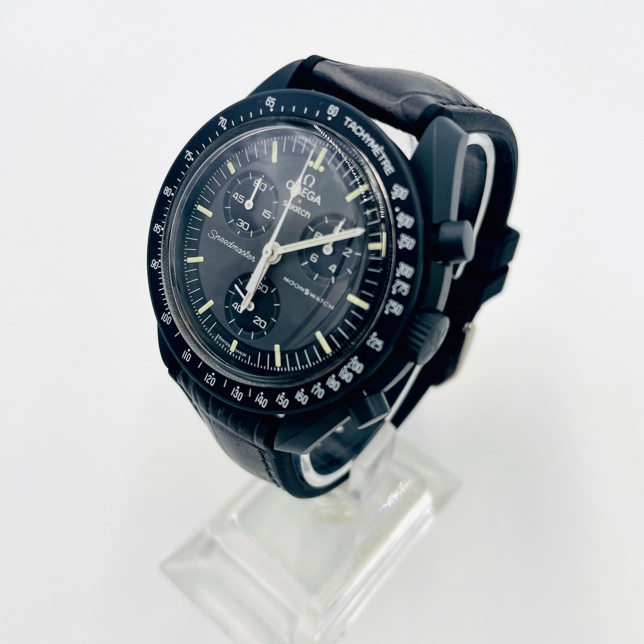 OMEGA×Swatch Bioceramic Gray Leather Moonswatch MISSION TO MERCURY