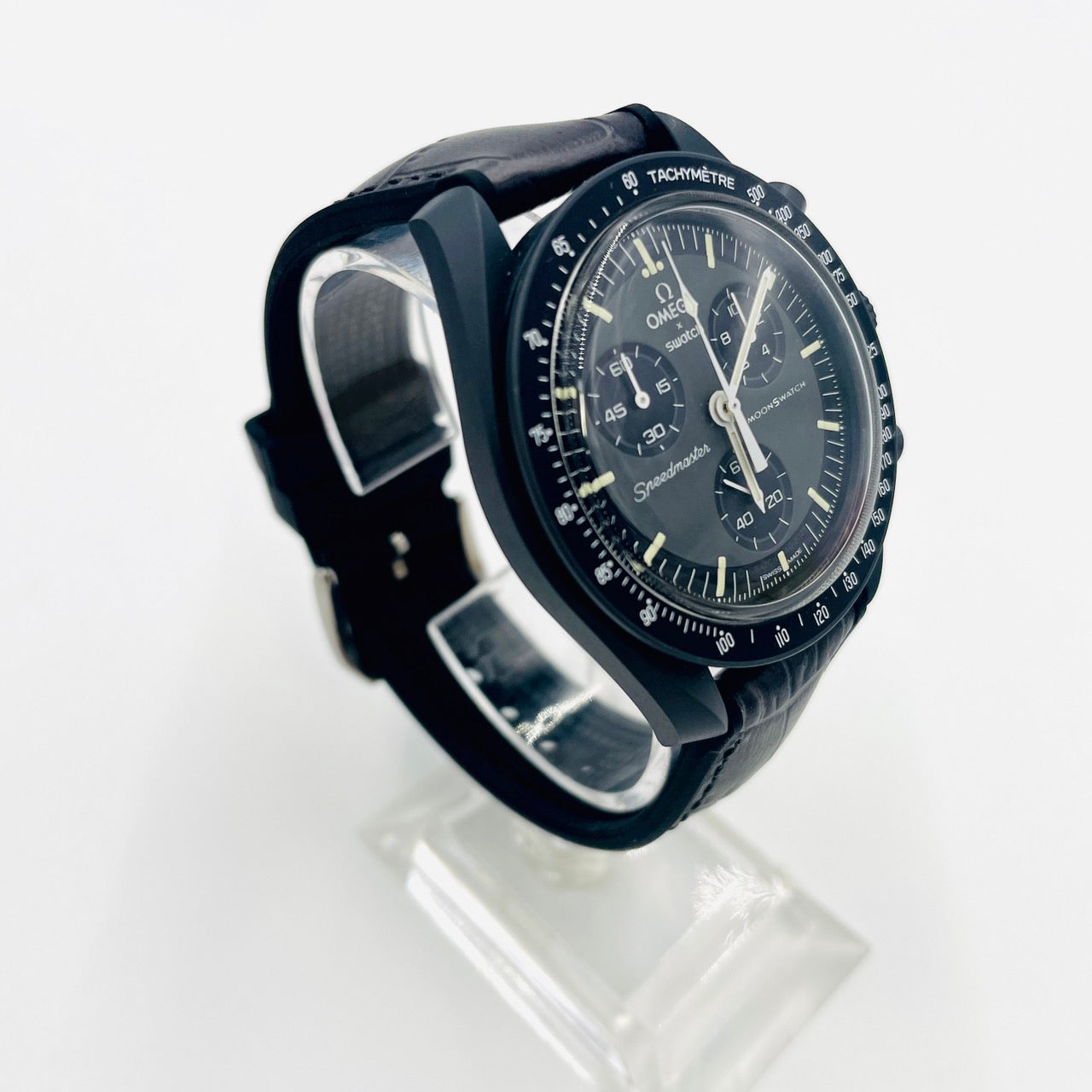 OMEGA×Swatch Bioceramic Gray Leather Moonswatch MISSION TO MERCURY