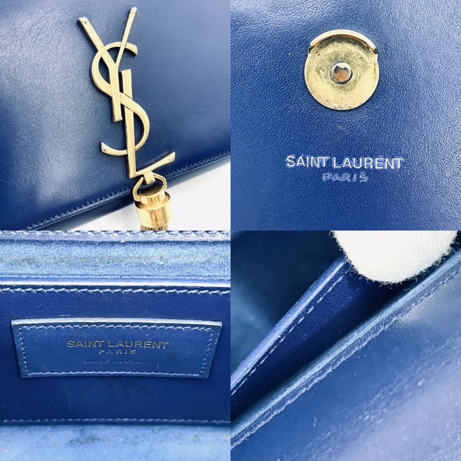 SAINT LAURENT Kate Chain Shoulder Bag Blue
