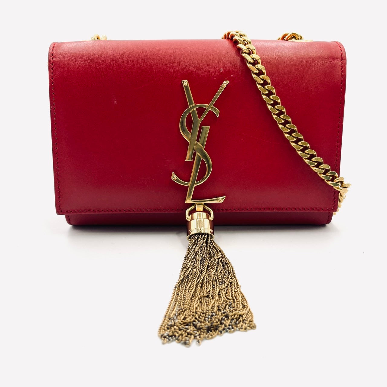 SAINT LAURENT Kate Chain Shoulder Bag Red