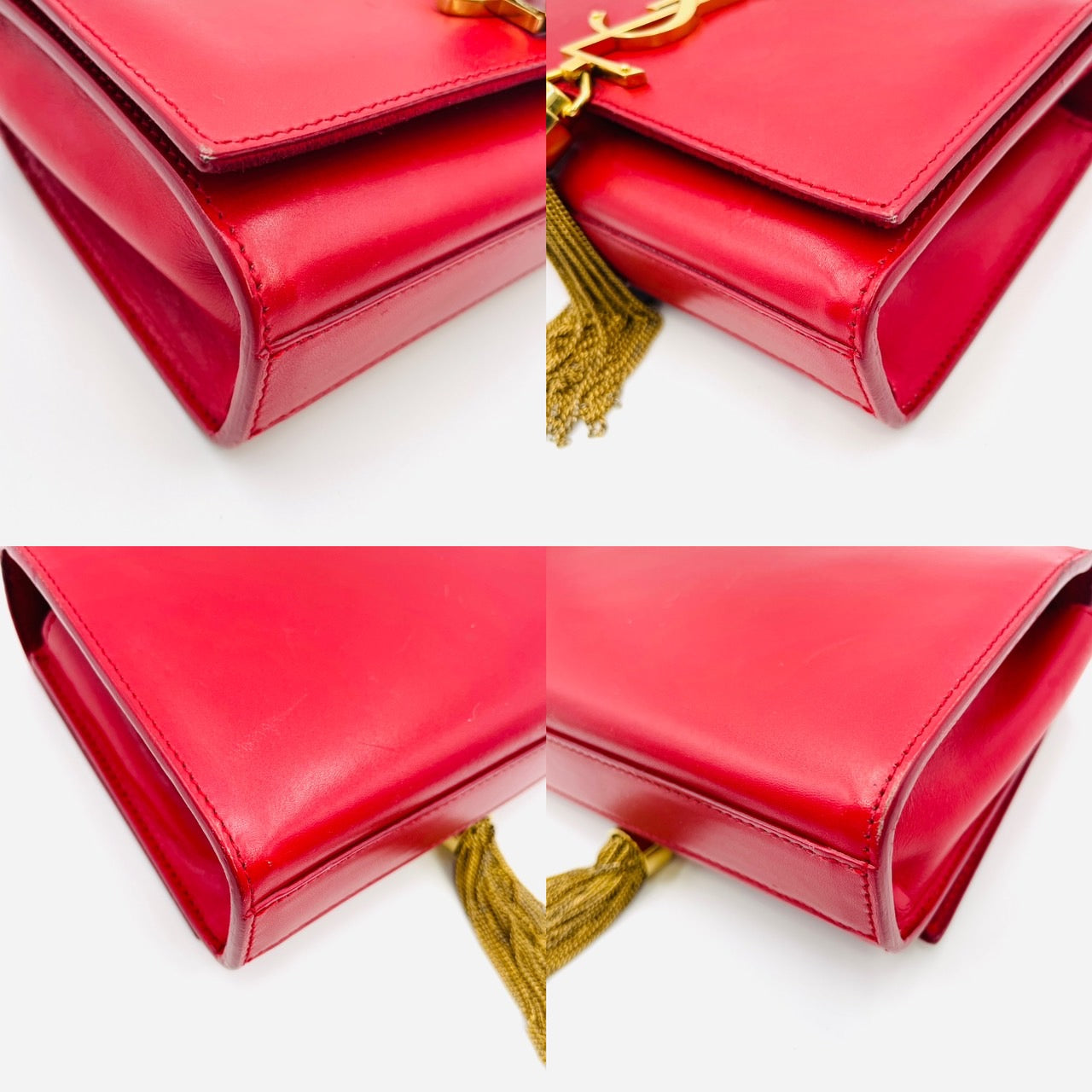 SAINT LAURENT Kate Chain Shoulder Bag Red