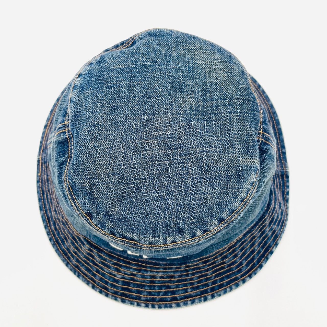 CELINE Bucket Hat Union Wash Denim Size Medium Blue Cotton