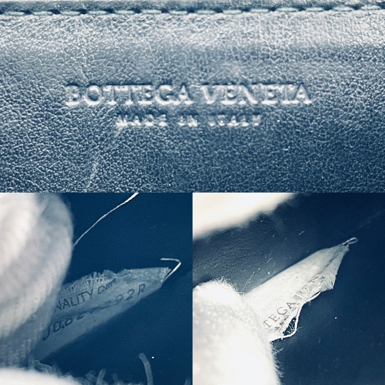 BOTTEGA VENETA Intrecciato Men Long Wallet Black Leather