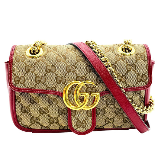 GUCCI GG Canvas Marmont Chain Shoulder