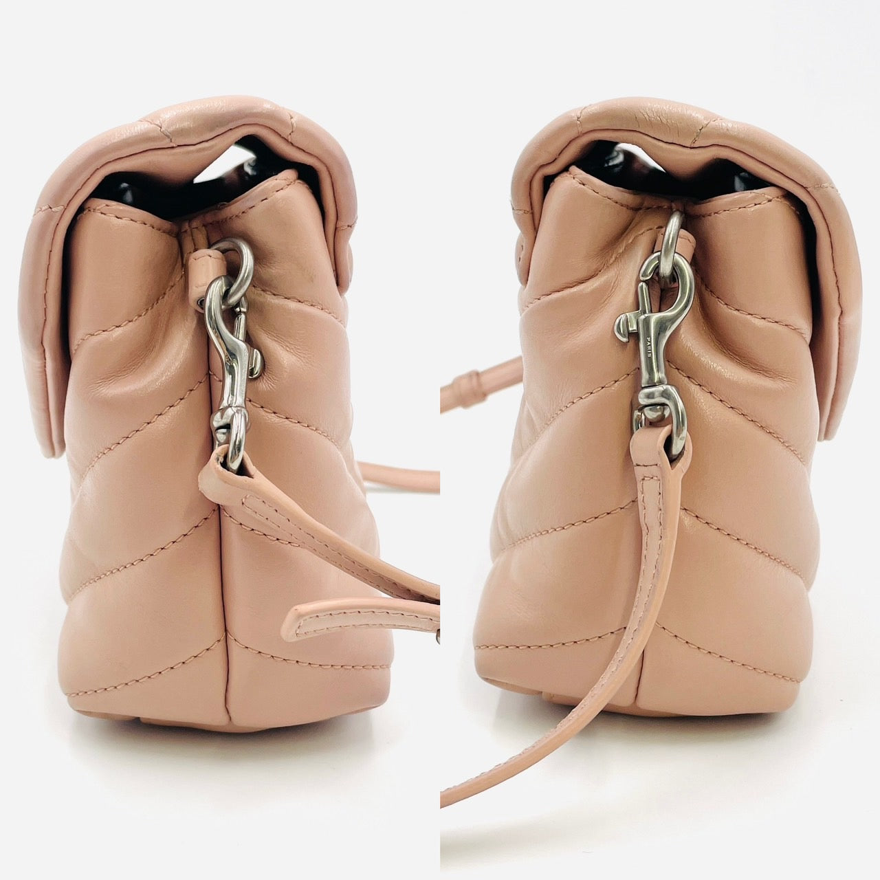YVES SAINT LAURENT LOULOU Leather Shoulder Pink