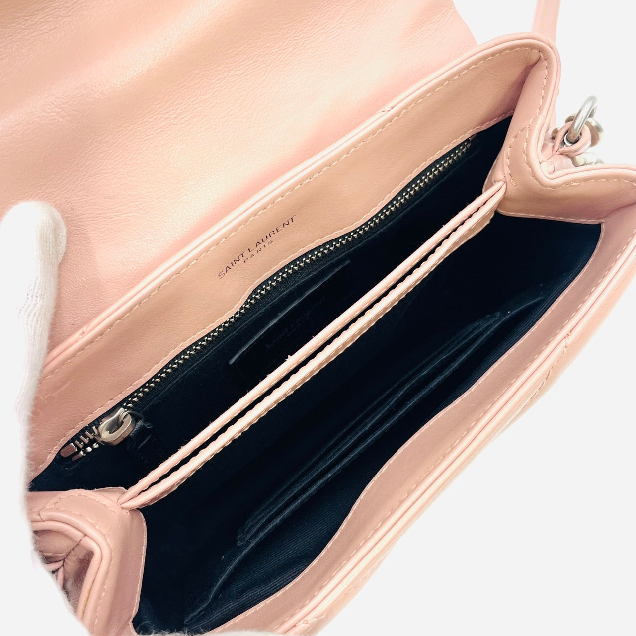 YVES SAINT LAURENT LOULOU Leather Shoulder Pink