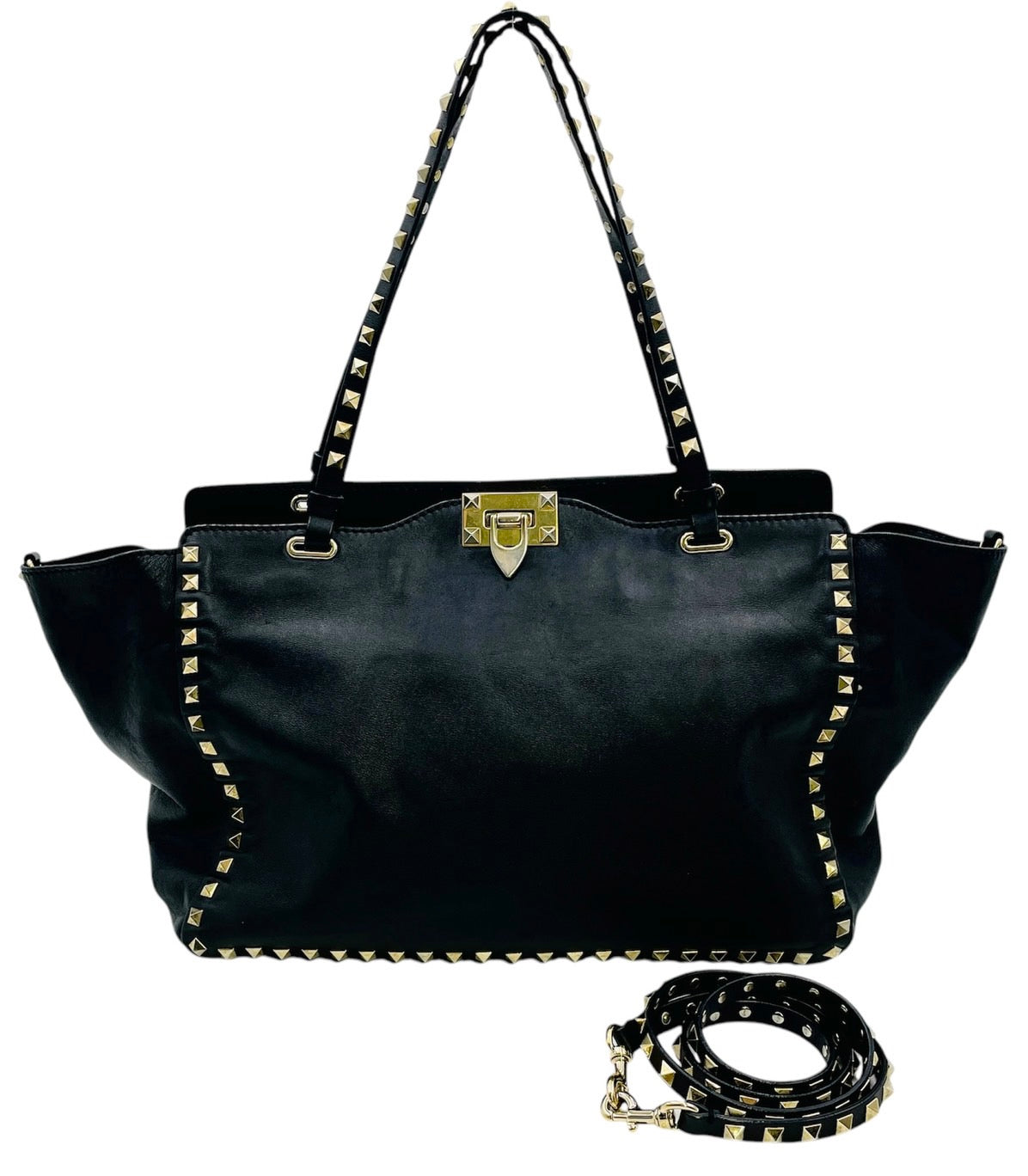 VALENTINO Hand bag Leather Black 2way