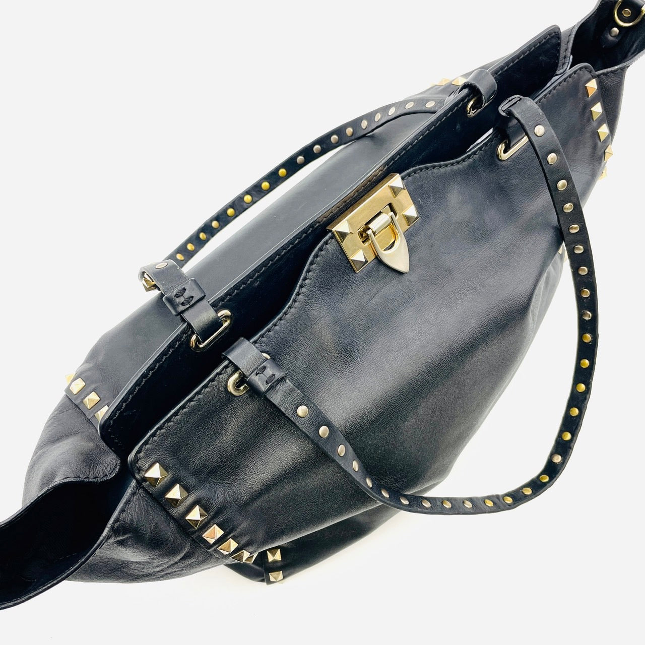 VALENTINO Hand bag Leather Black 2way
