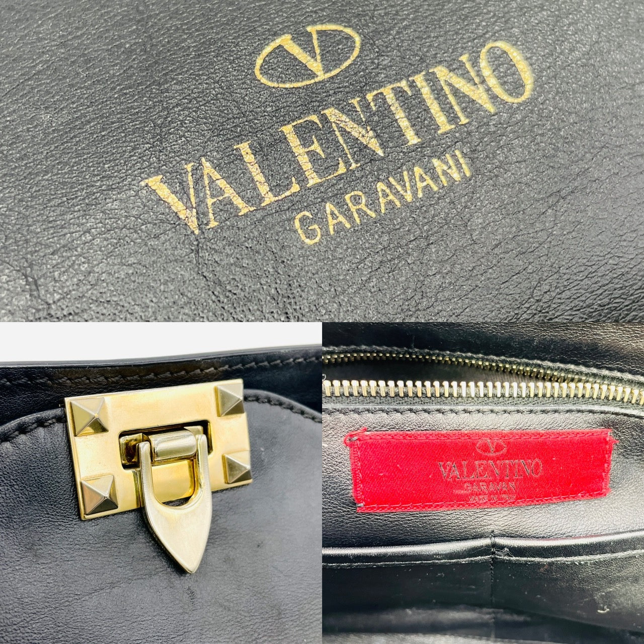 VALENTINO Hand bag Leather Black 2way