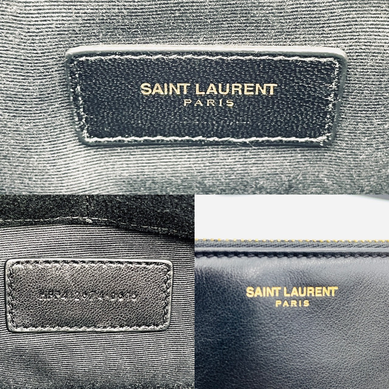 YVES SAINT LAURENT Fringe Shoulder Leather Black Bag