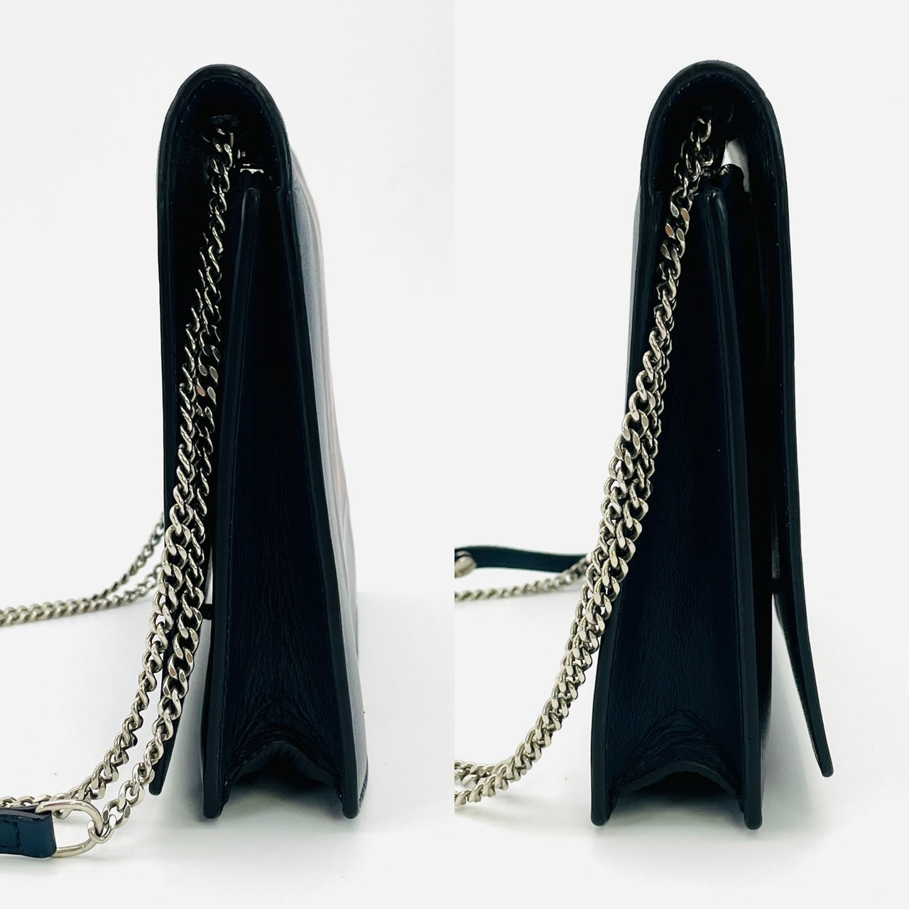 CELINE Chain Shoulder Bag Phoebe Philo leather Navy