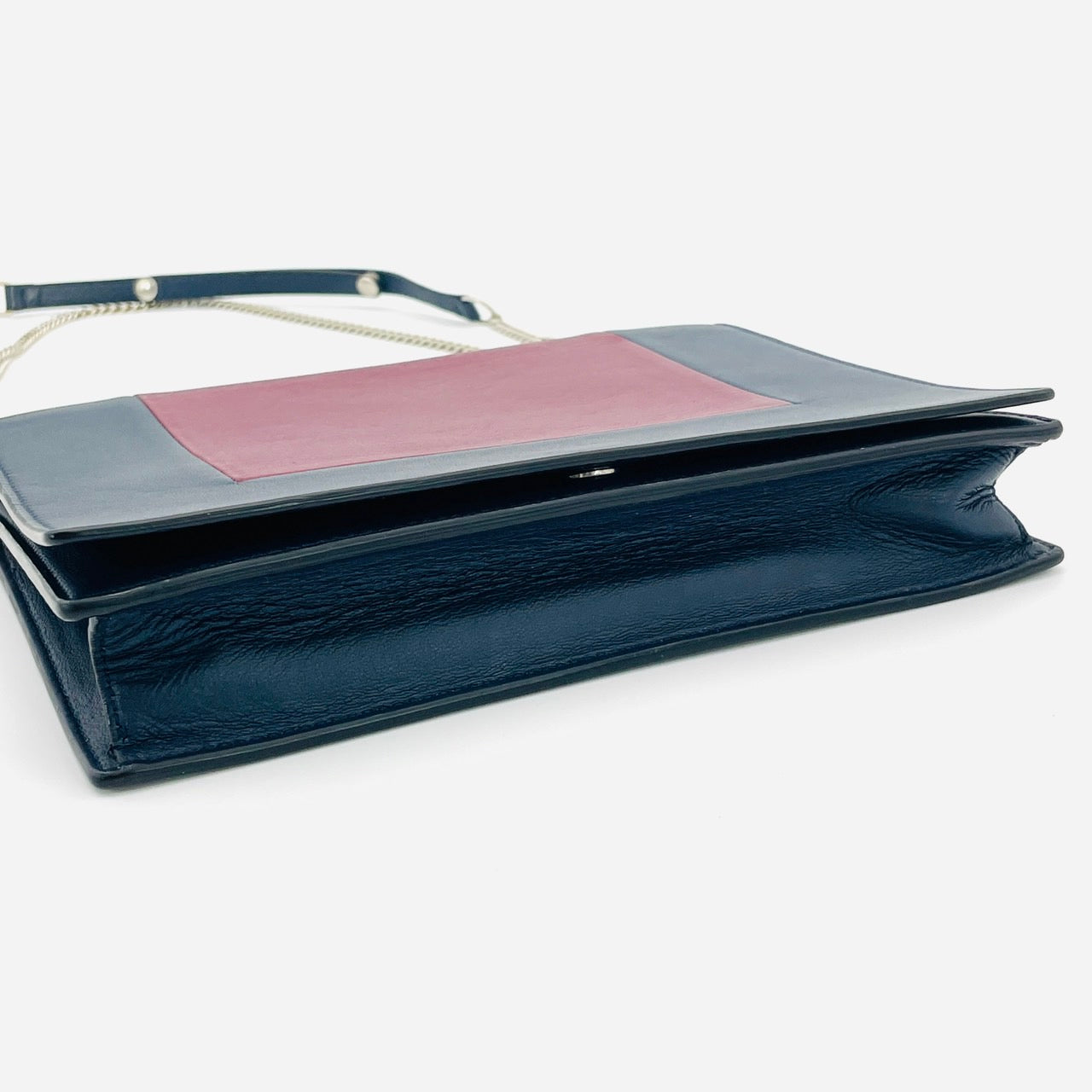 CELINE Chain Shoulder Bag Phoebe Philo leather Navy