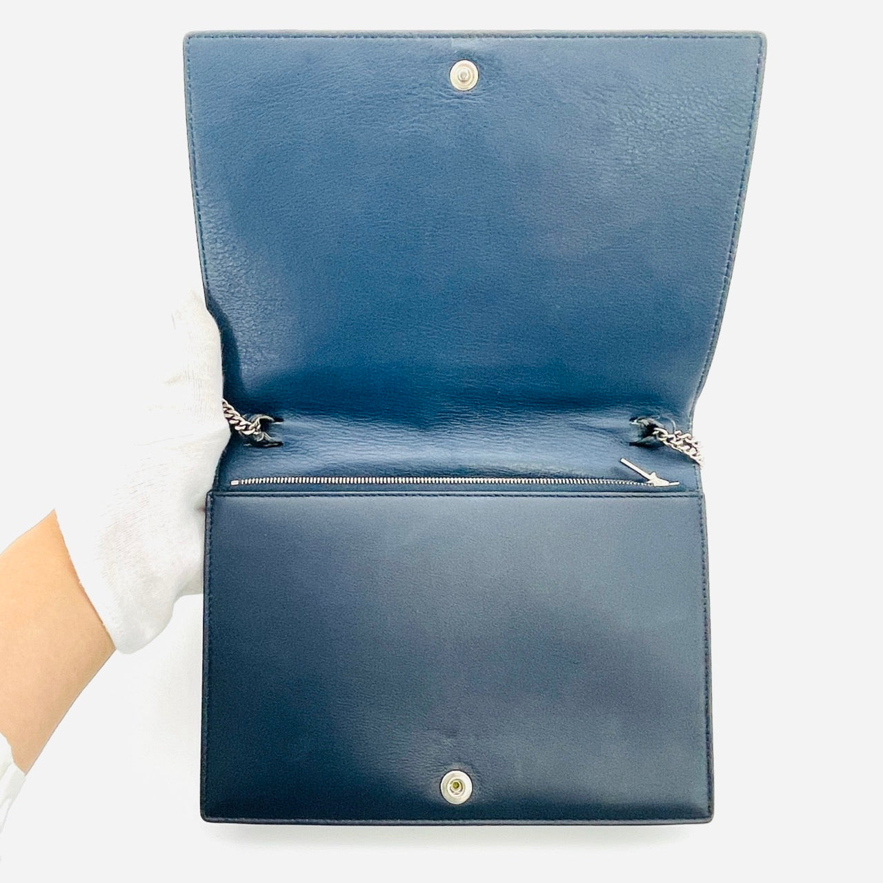 CELINE Chain Shoulder Bag Phoebe Philo leather Navy