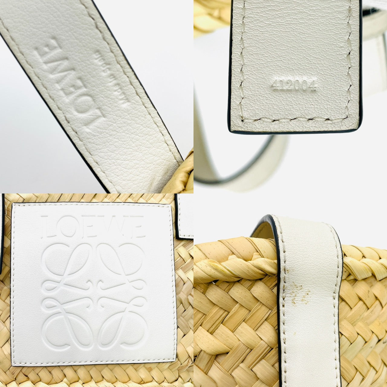 LOEWE Basket Small Basket Bag white