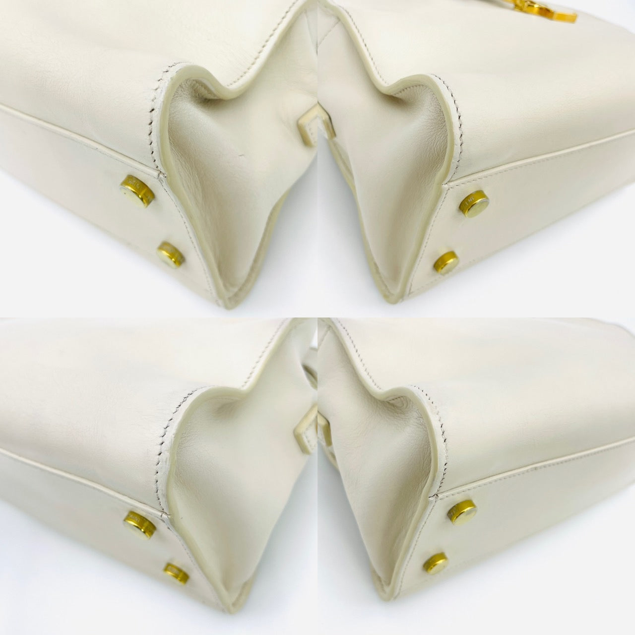 YVES SAINT LAURENT White Baby Cabas 2 Way Bag