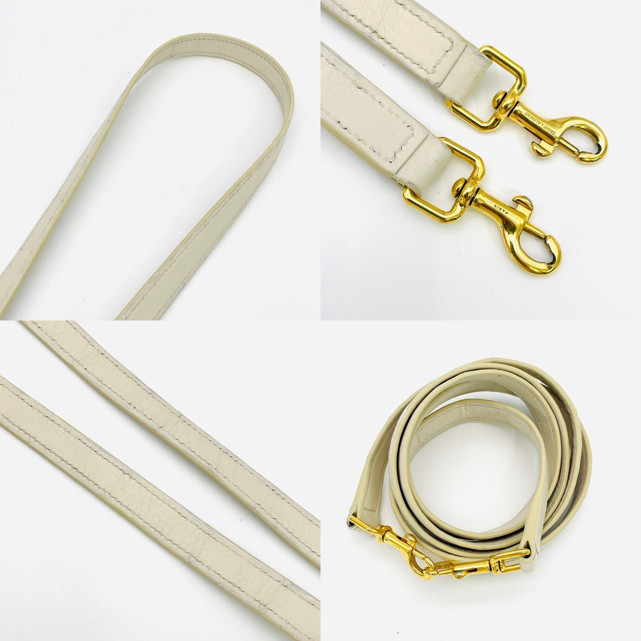 YVES SAINT LAURENT White Baby Cabas 2 Way Bag