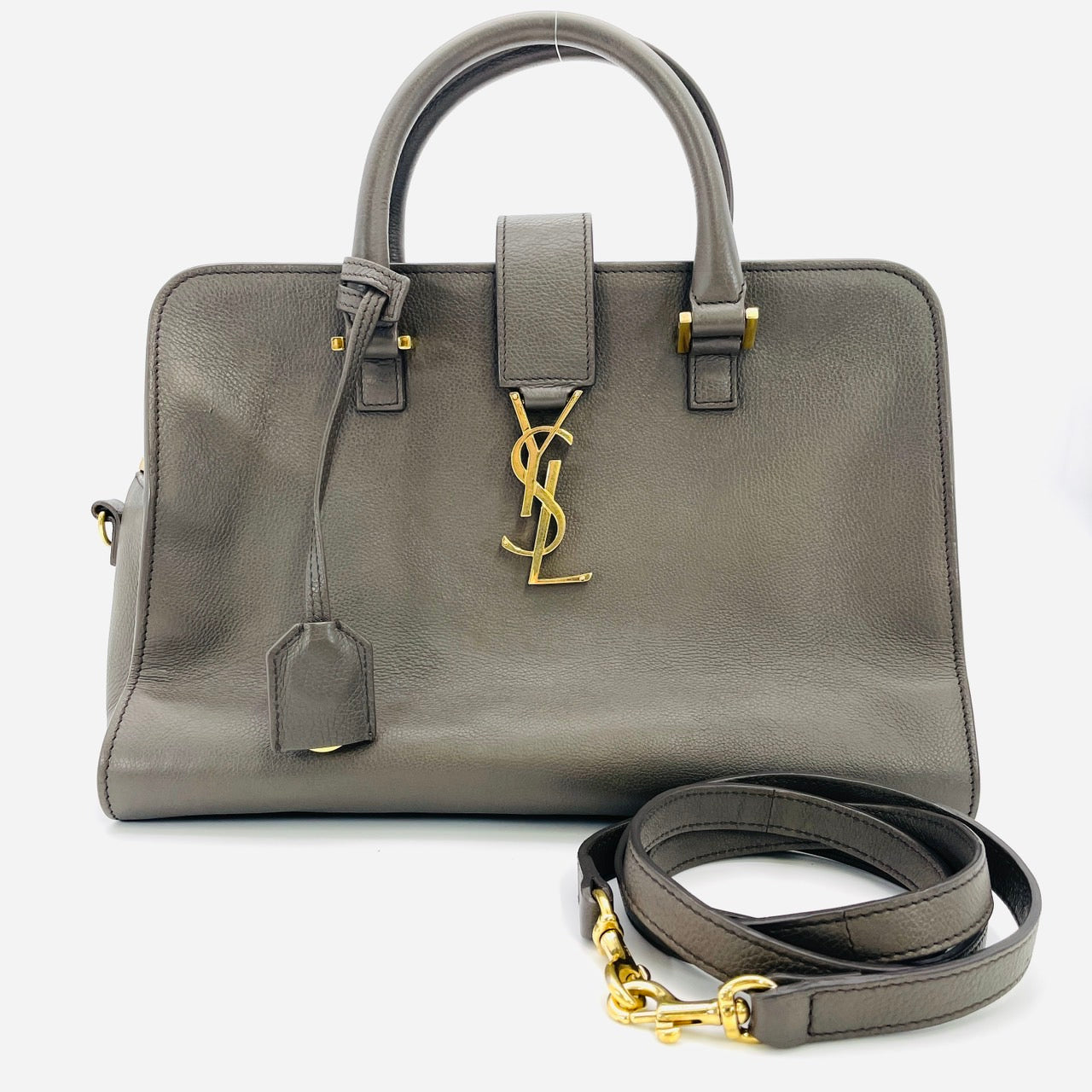 YVES SAINT LAURENT Gray Baby Cabas 2 Way Bag
