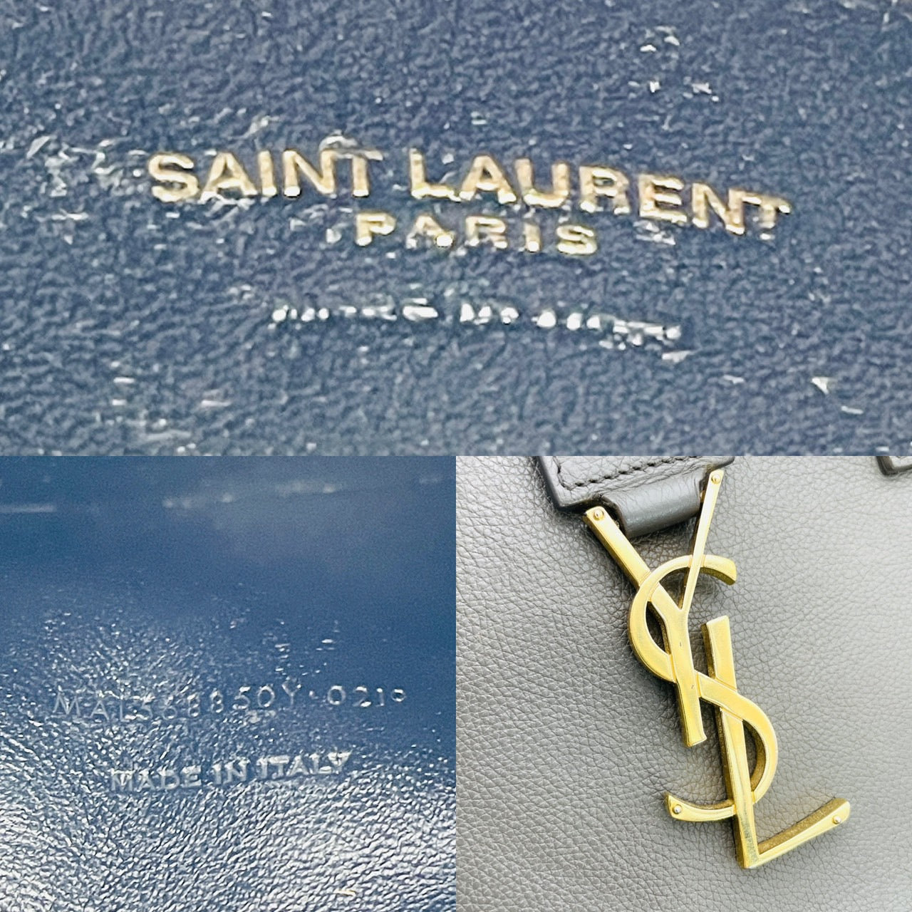 YVES SAINT LAURENT Gray Baby Cabas 2 Way Bag
