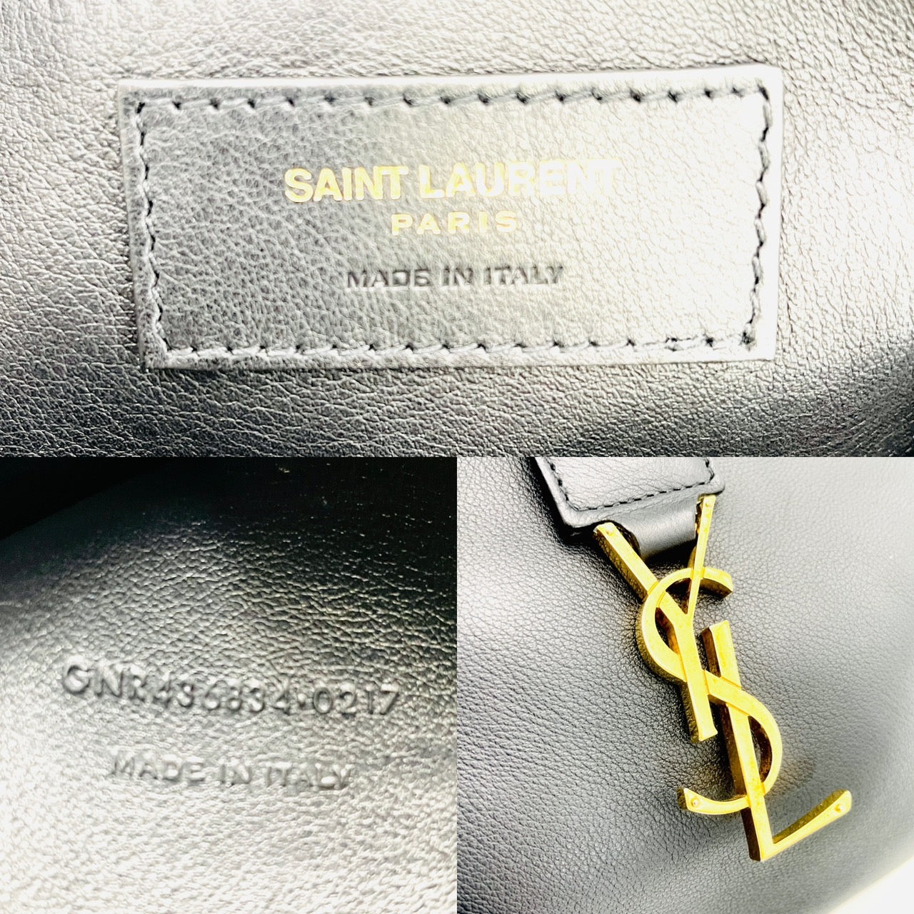 YVES SAINT LAURENT Black Downtown Cabas 2 Way Bag