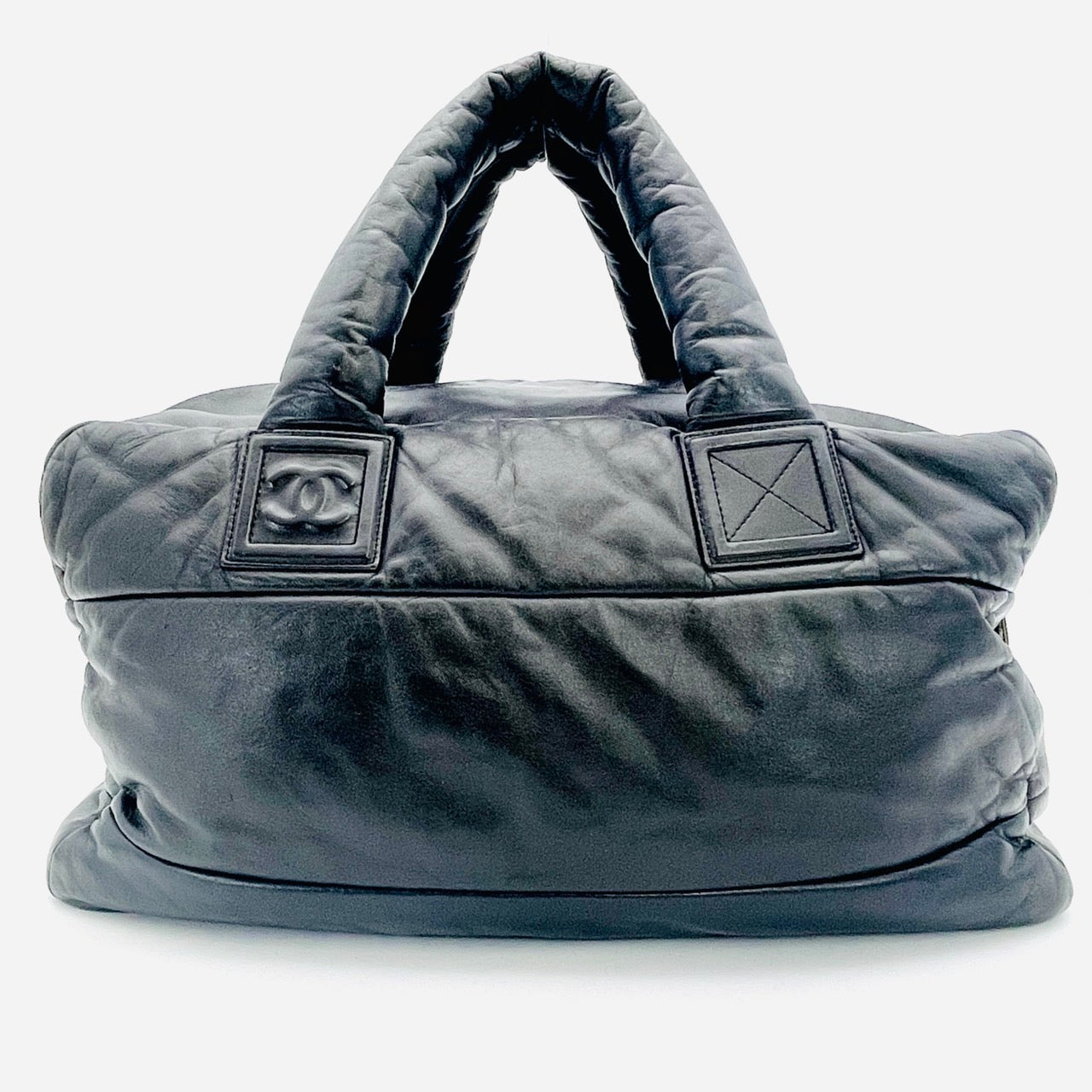 CHANEL Black Lamb Skin Coco Cocoon