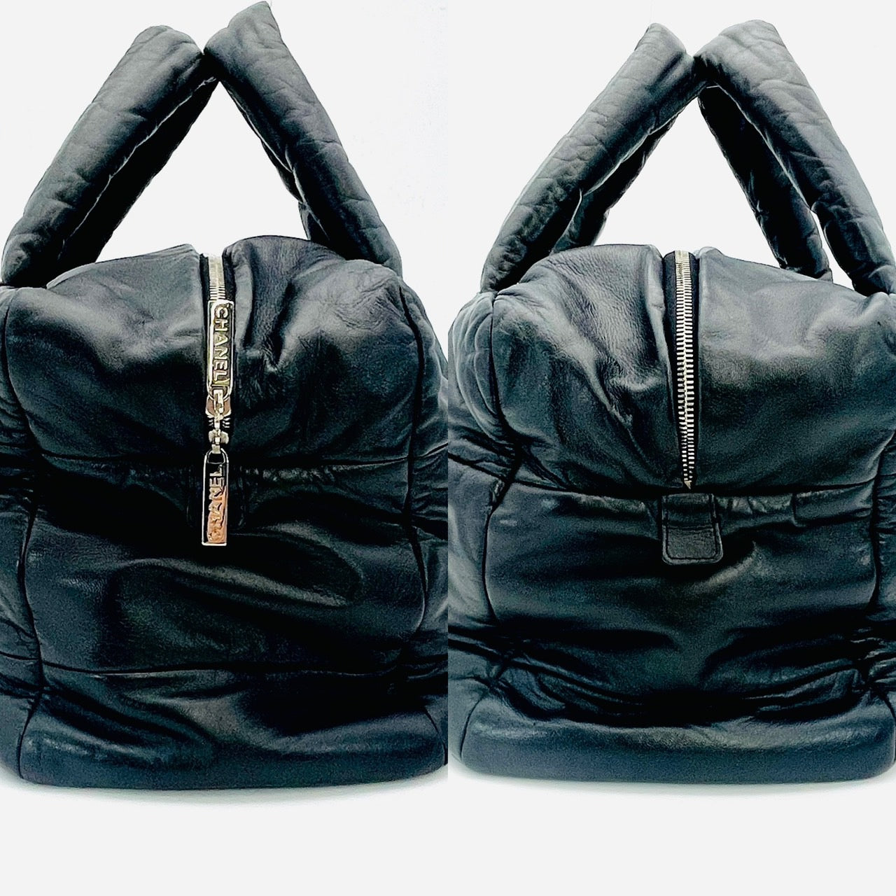 CHANEL Black Lamb Skin Coco Cocoon